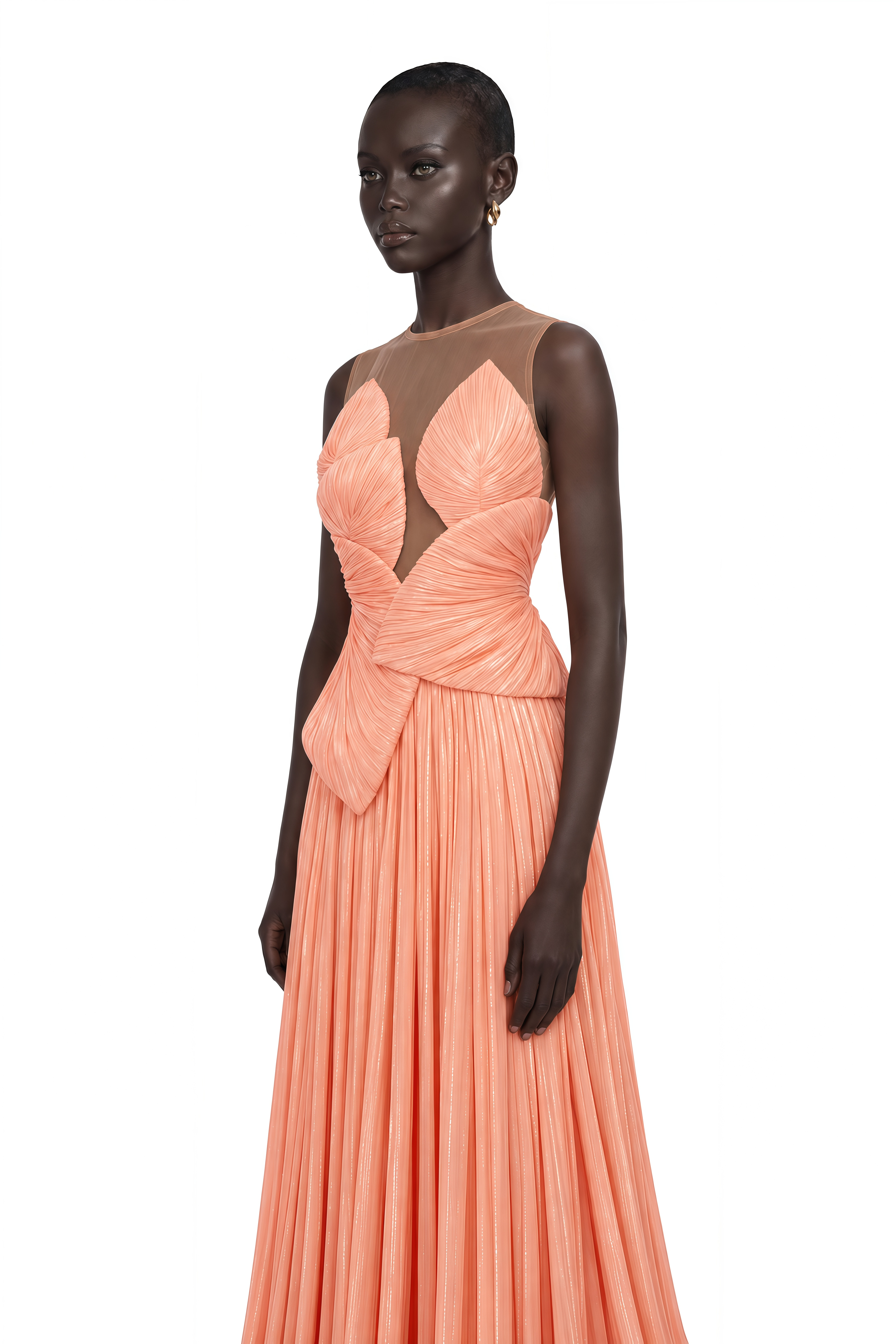 Dalila Pink Backless Asymmetrical Ruched Maxi Dress
