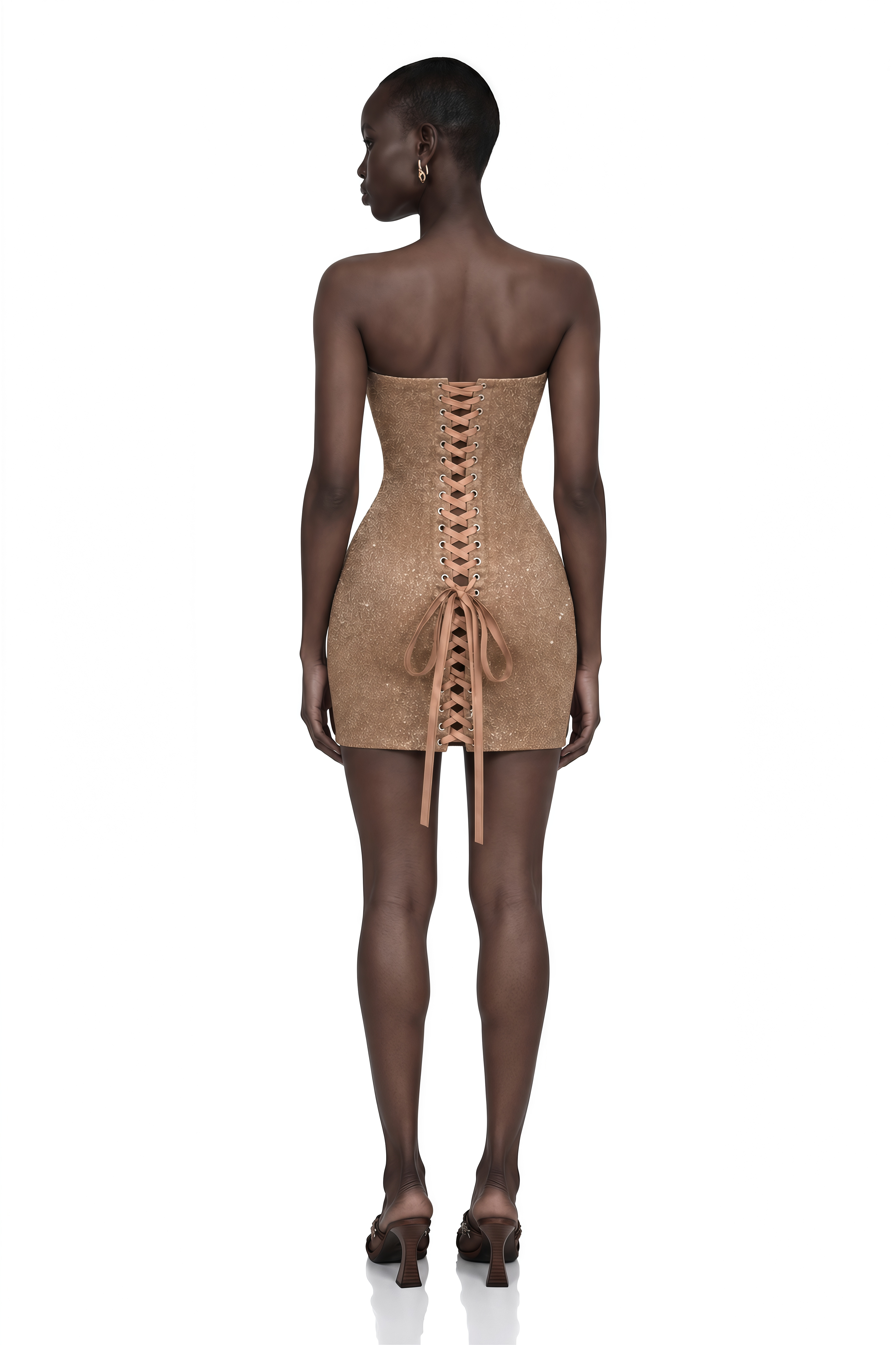 Orabelle Bronze Brilliance Drop Shiny Dress