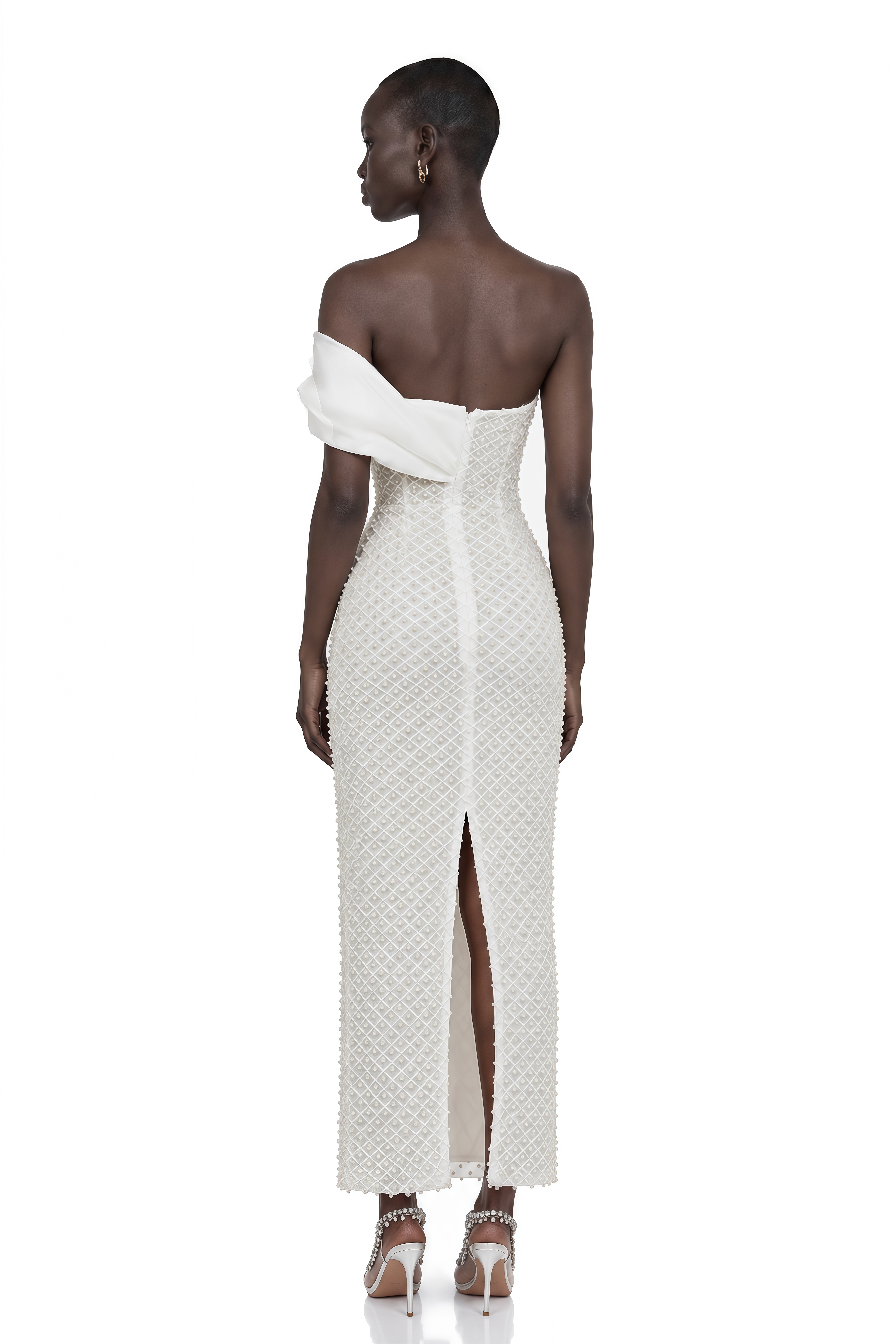 Maura Faux-Pearl Off-Shoulder Dress