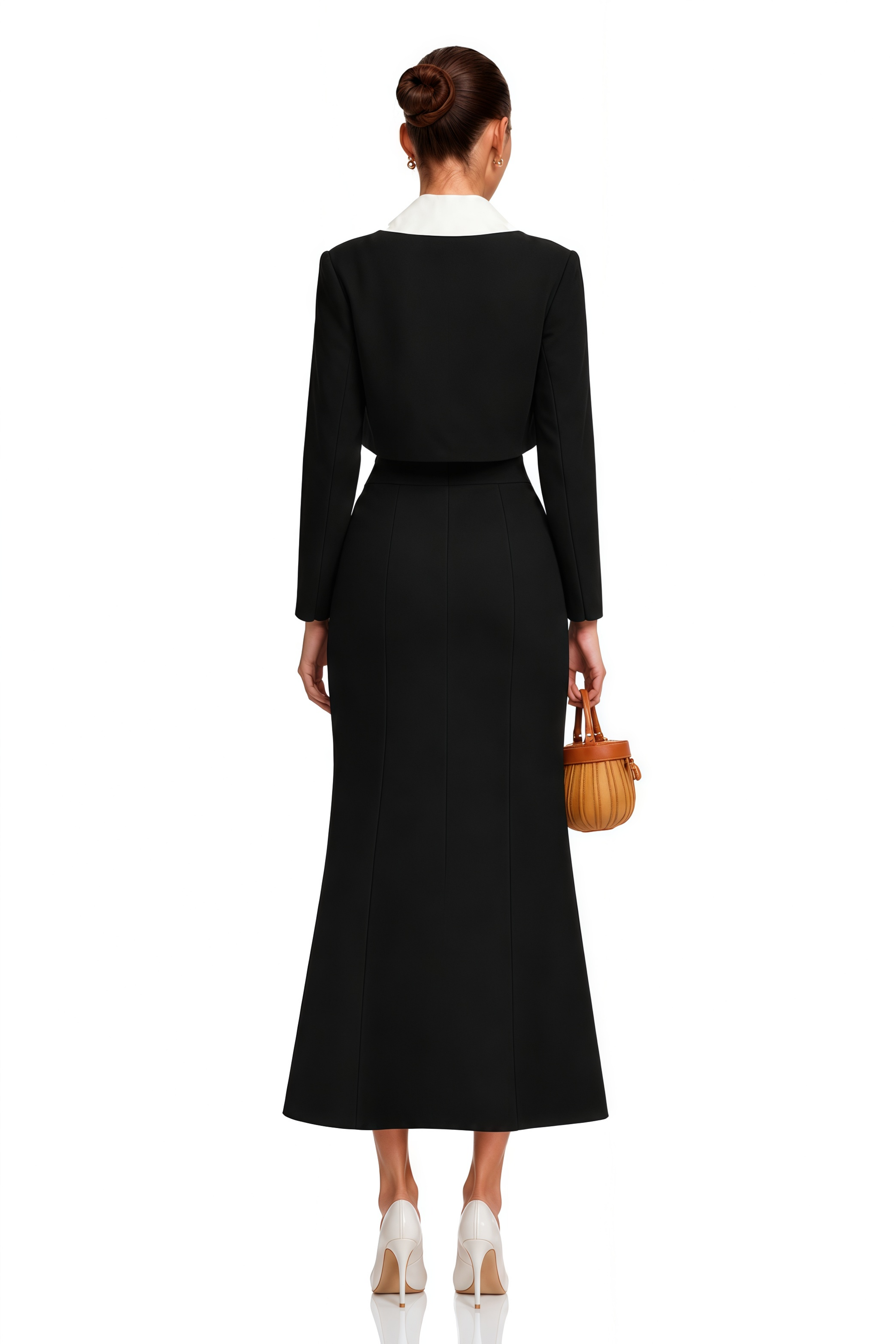 Odile black jacket & skirt matching set