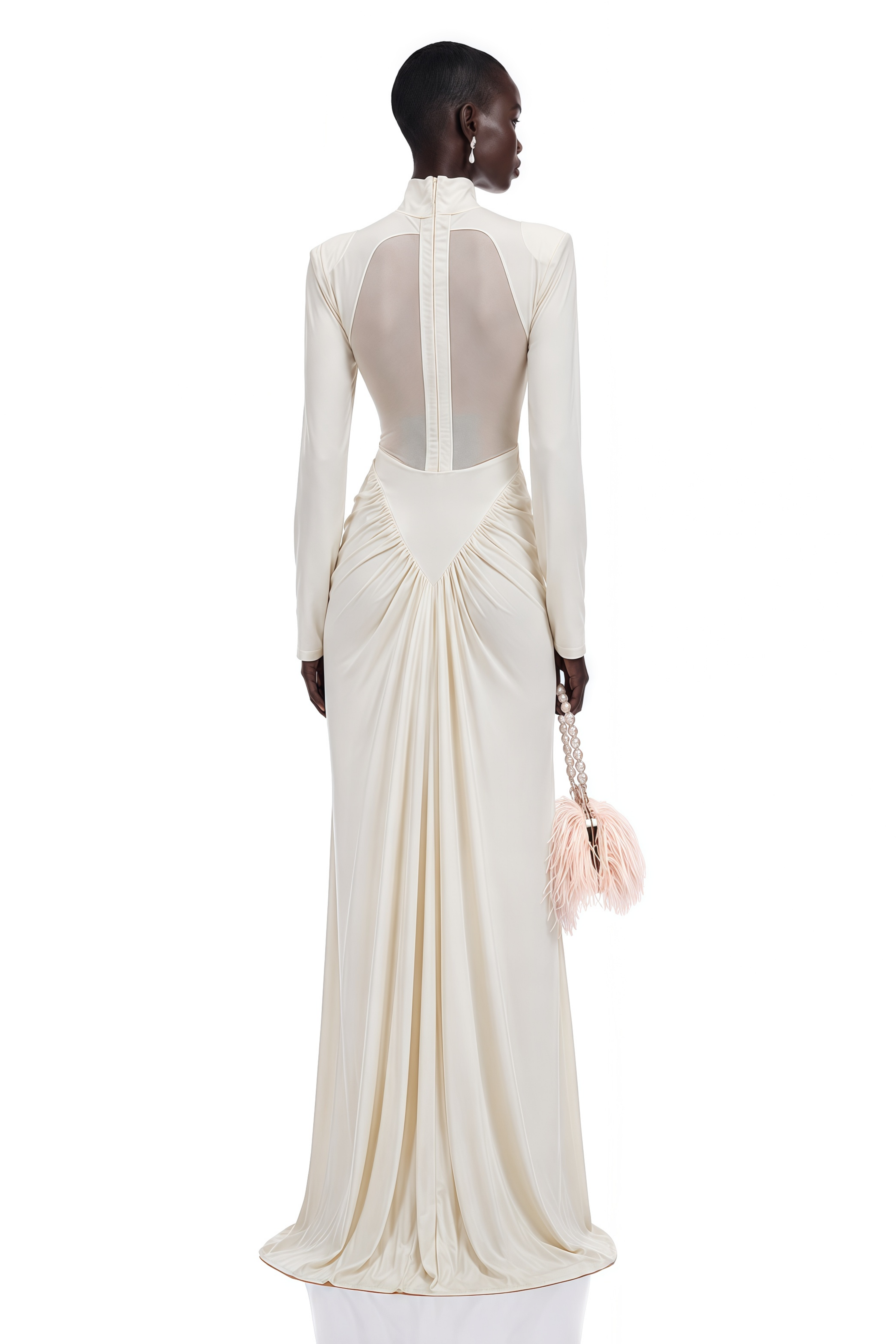 Harriet White Cut Out Ruched Maxi Dress