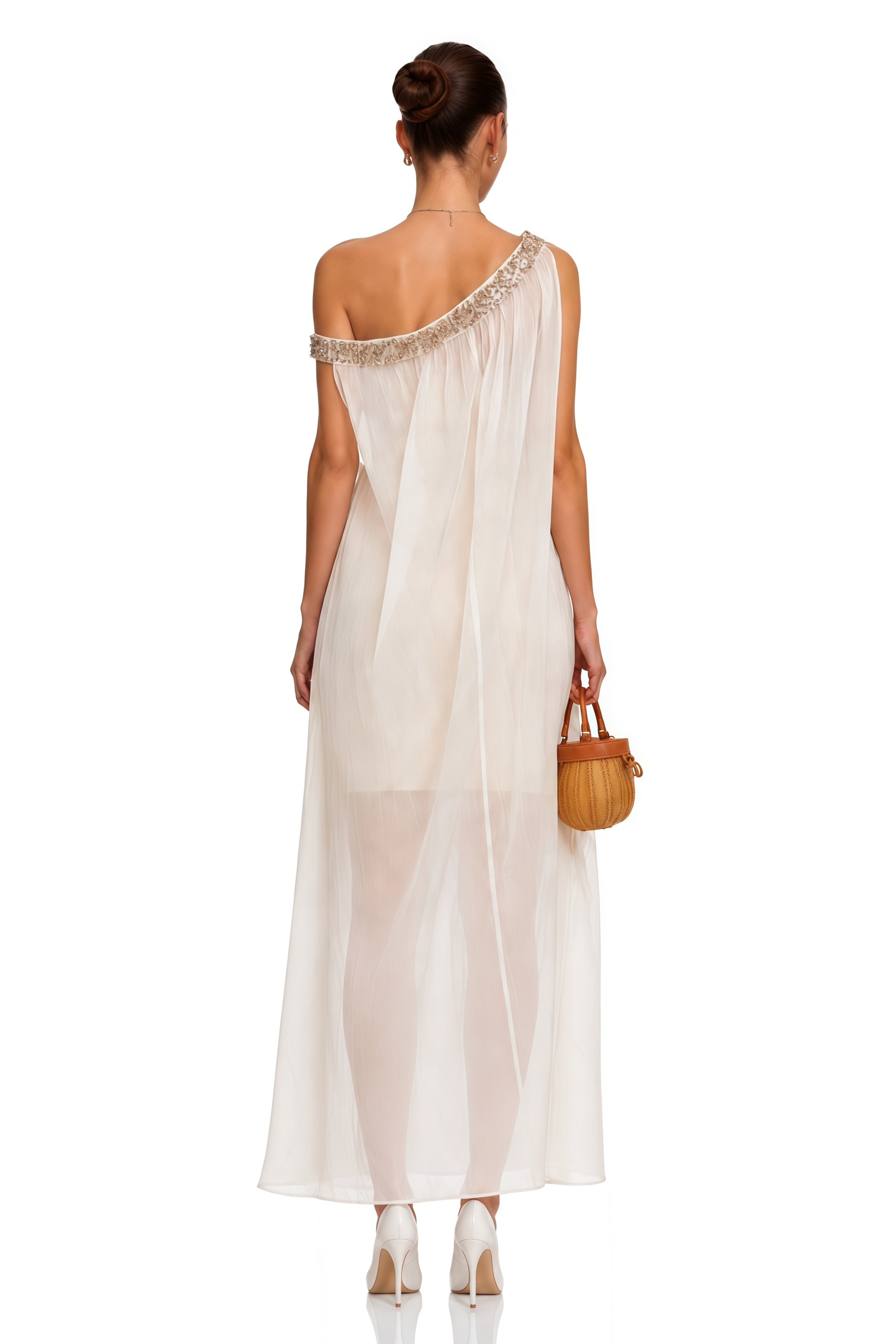Austen Crystal-Embellished Semi-Sheer Midi Dress