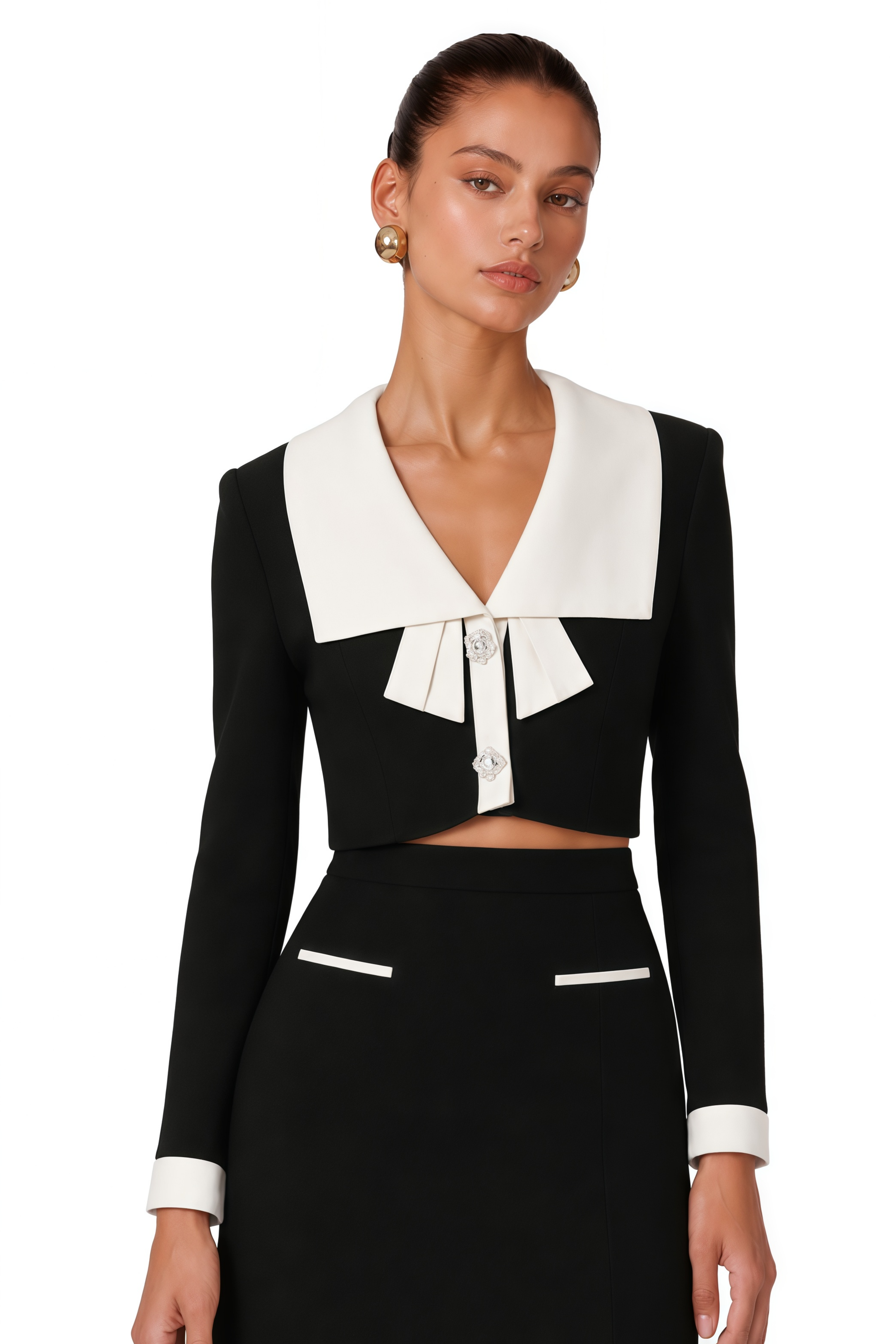 Odile black jacket & skirt matching set