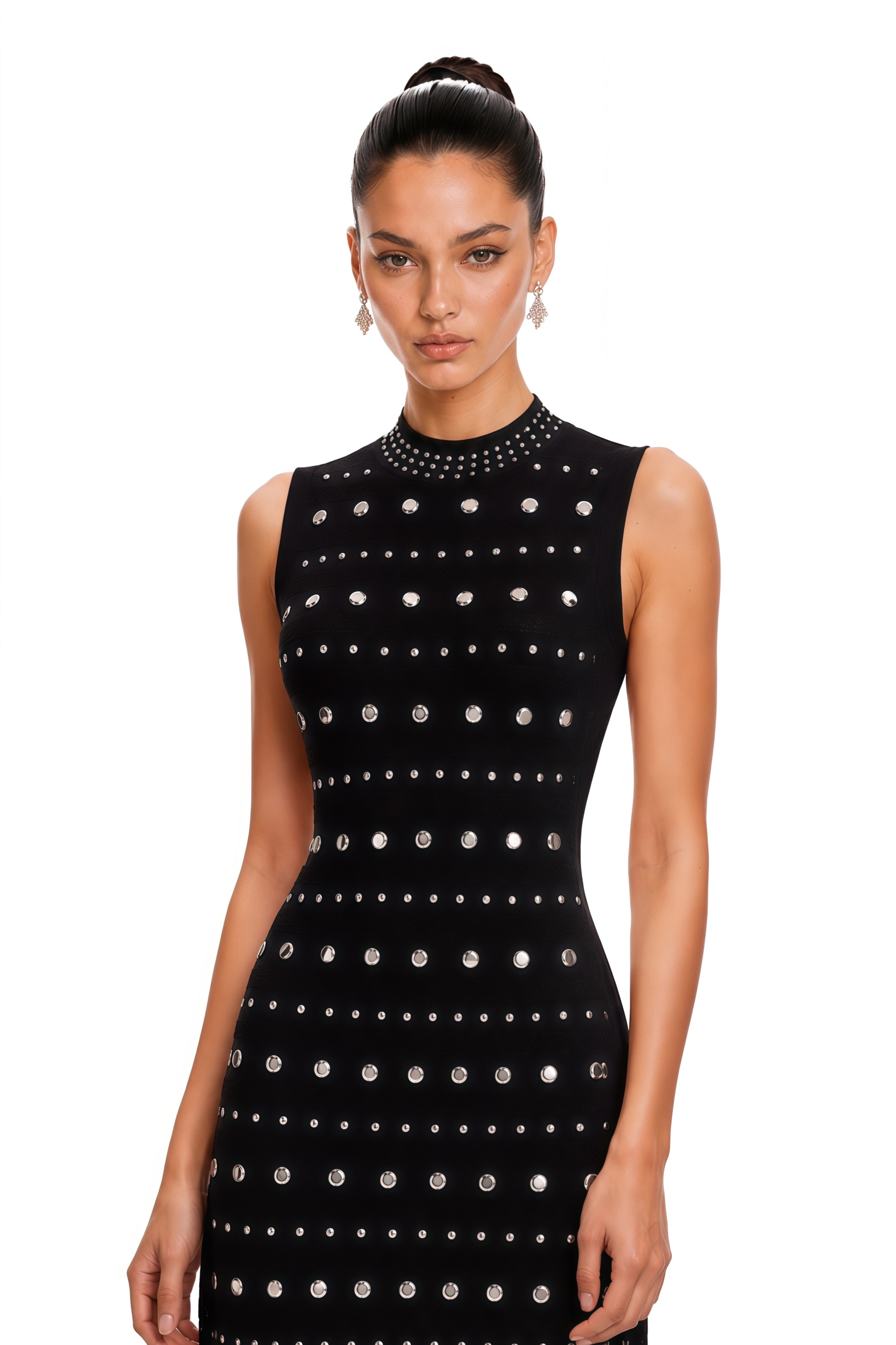 Chloé Studded Crochet-Knit Maxi Dress in Black – Miss Rosier