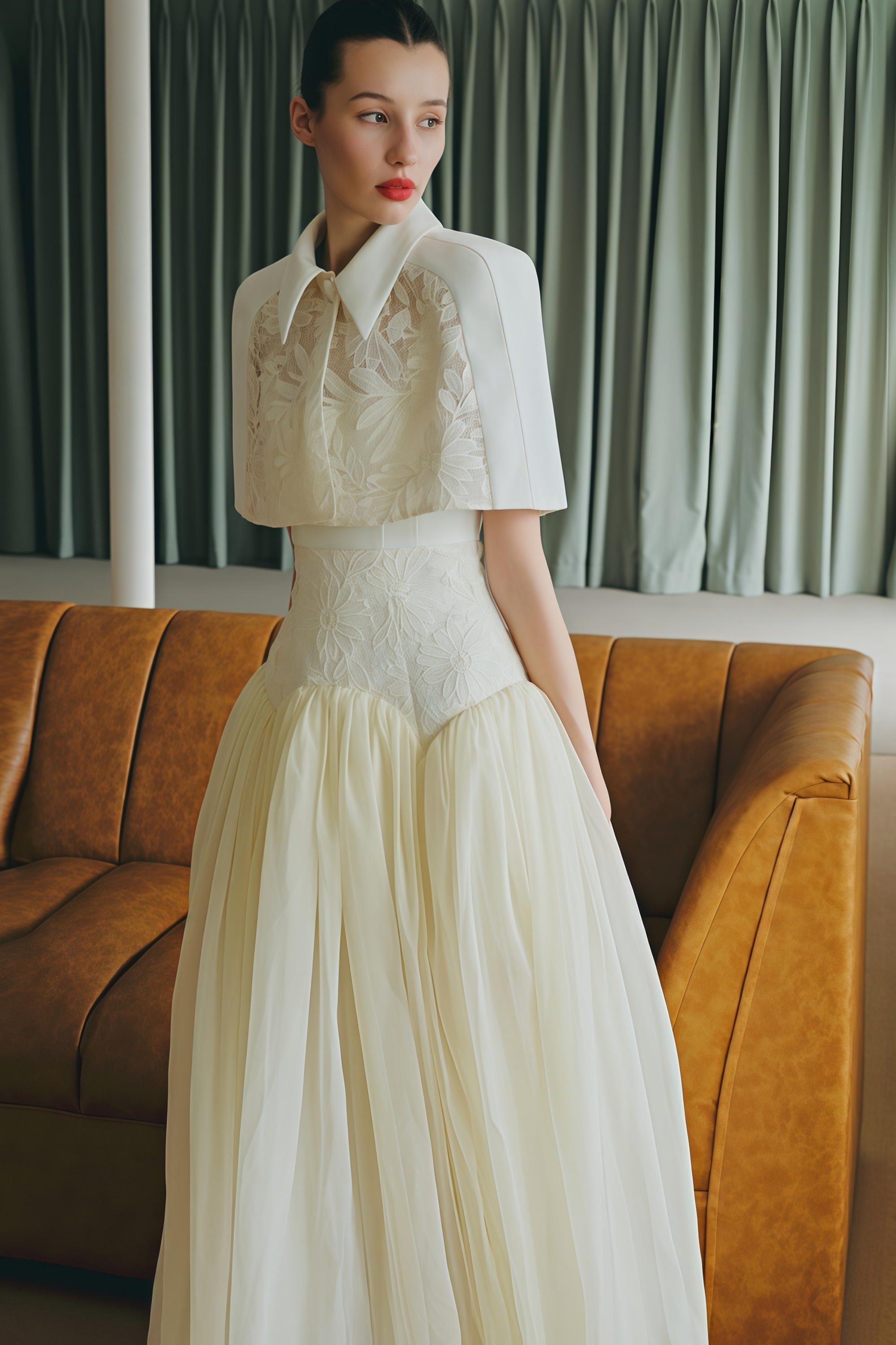 White maxi dress with bolero set
