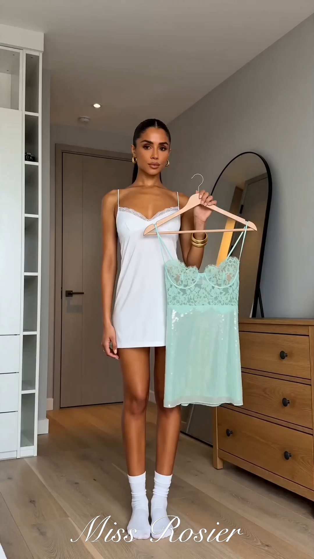 Ophelia Mint Green Lace Bustier Sequin Mini Dress – Miss Rosier