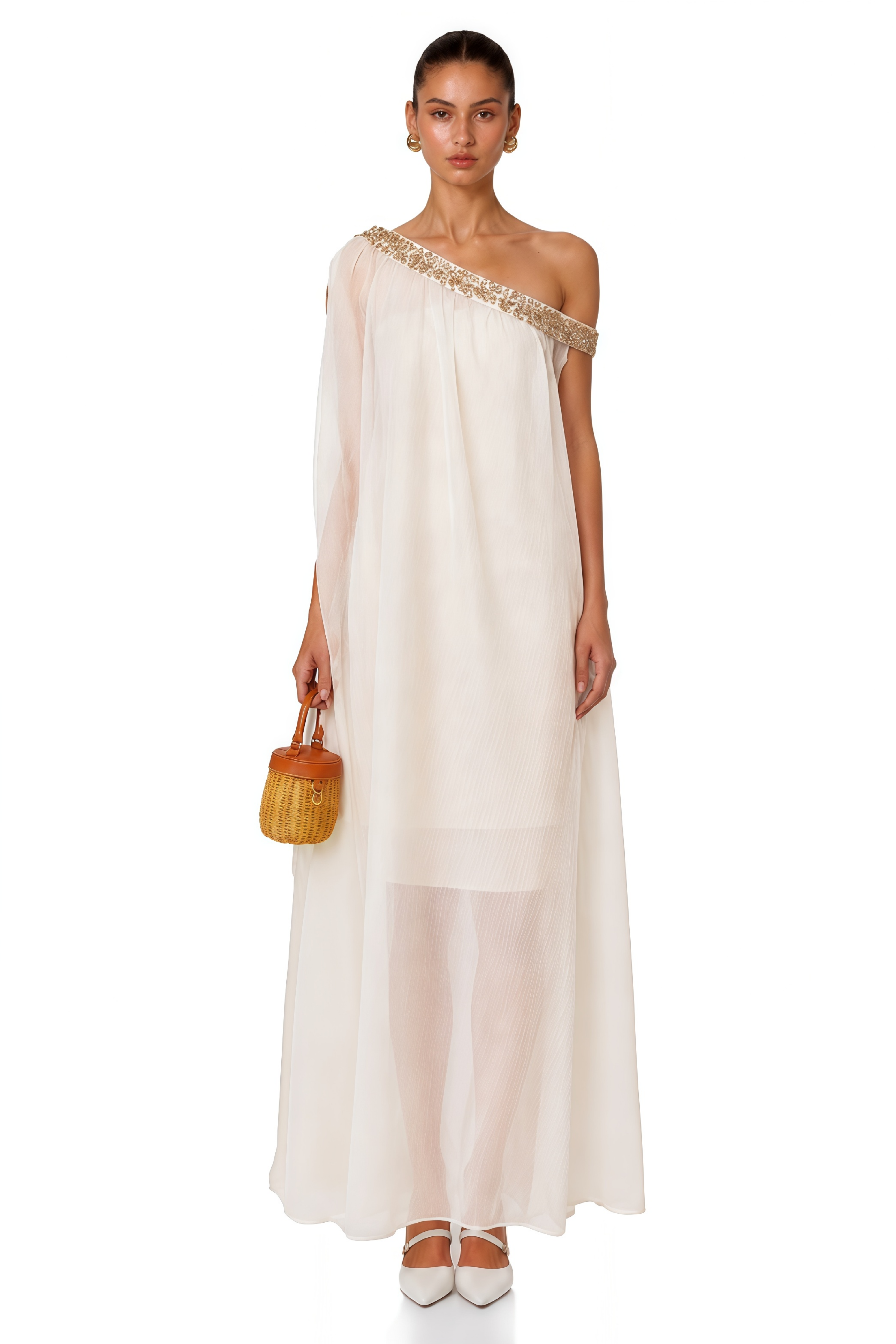 Austen Crystal-Embellished Semi-Sheer Midi Dress