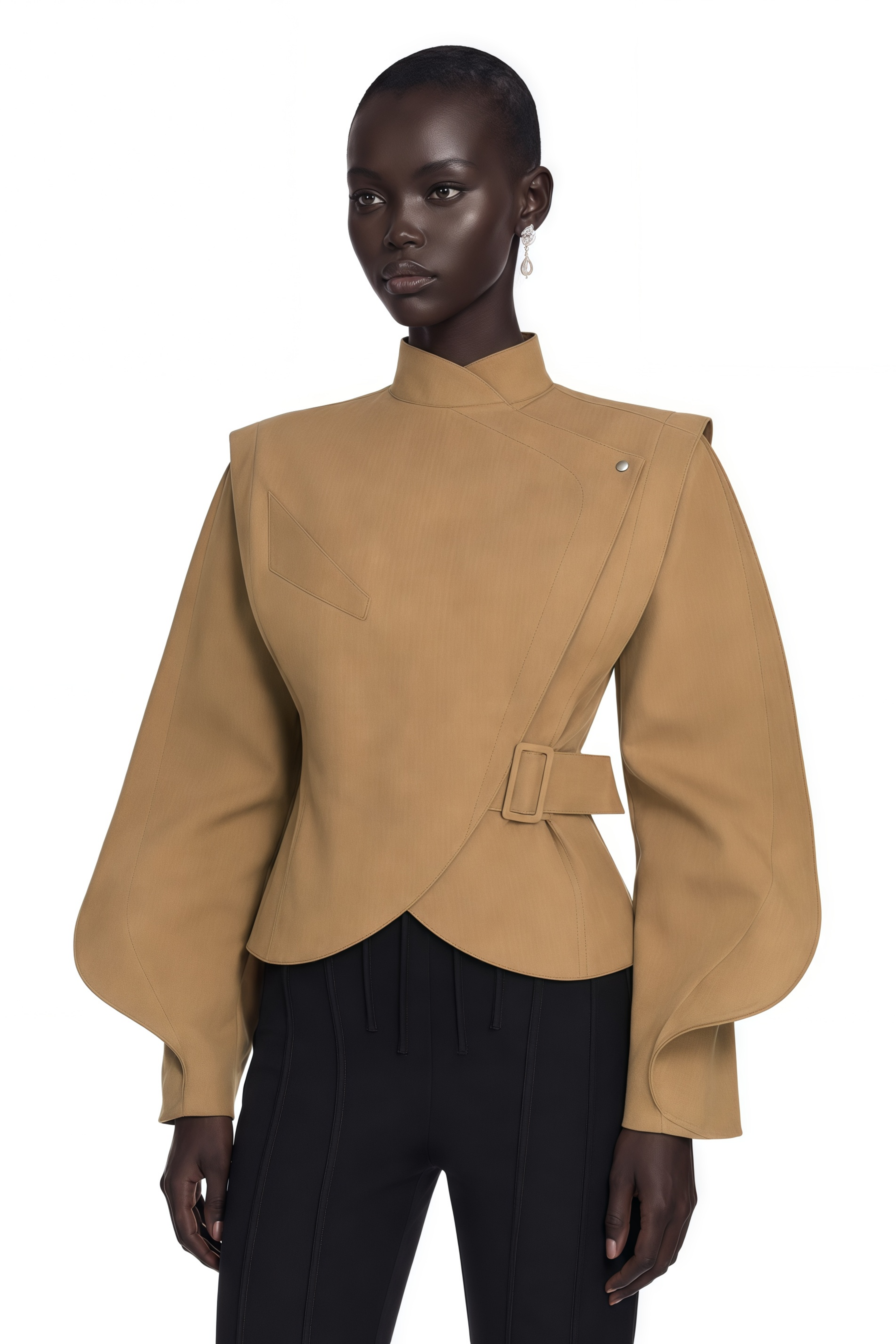 Mavis Brown Wrap Structured Jacket