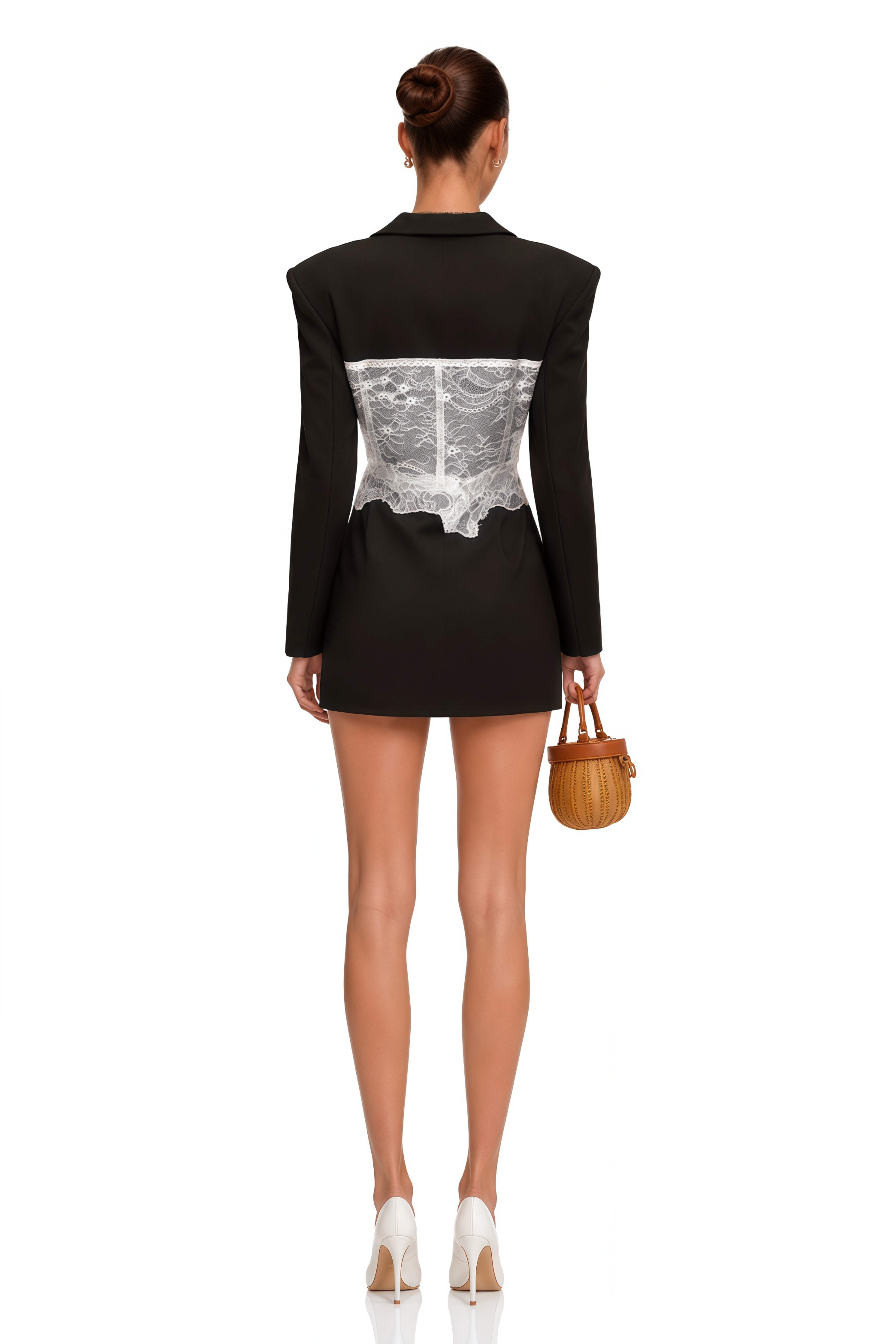 Alexia Color Block Lace Paneled Blazer