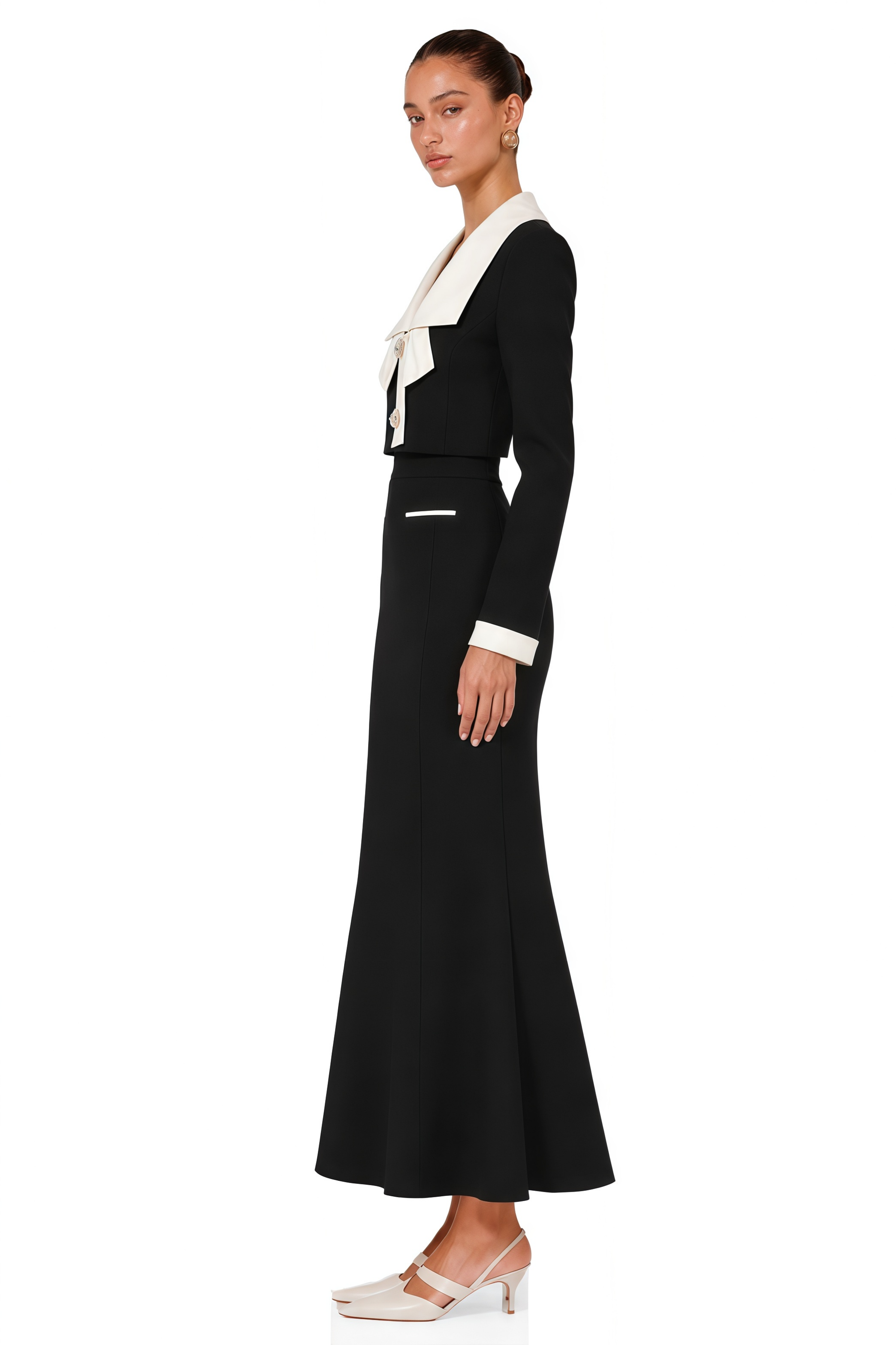 Odile black jacket & skirt matching set