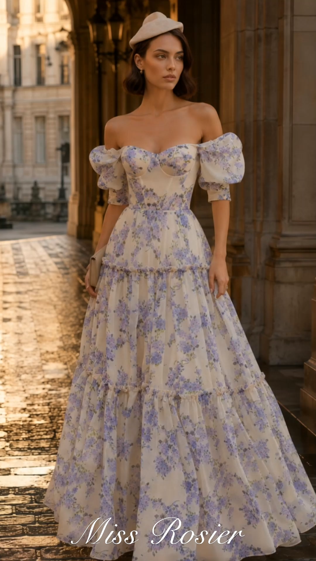 Wheat Purple Floral Print Ruffled Maxi Dress – Miss Rosier