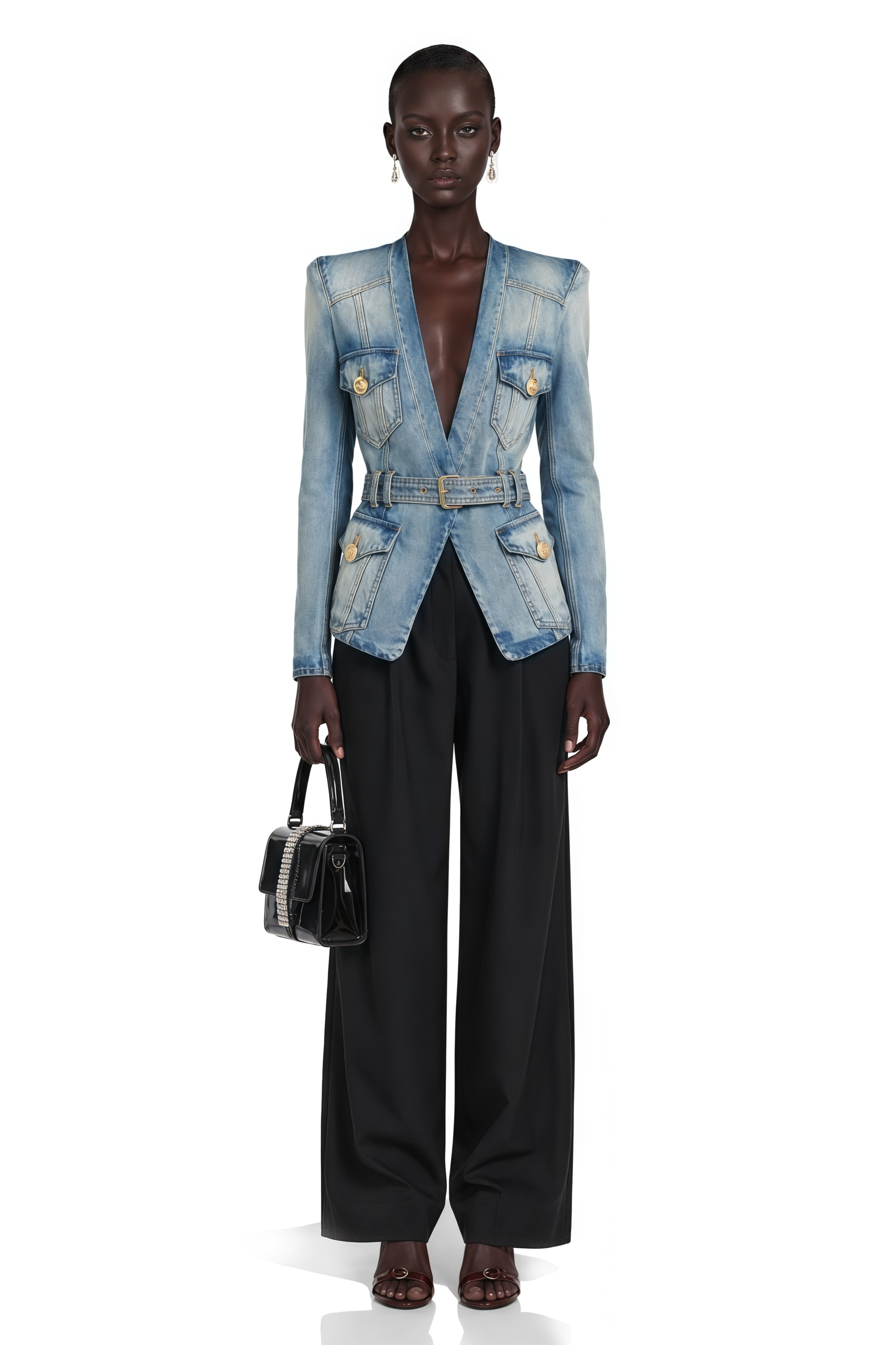 Edda Light Blue Belted Denim Jacket – Miss Rosier - Women's Online