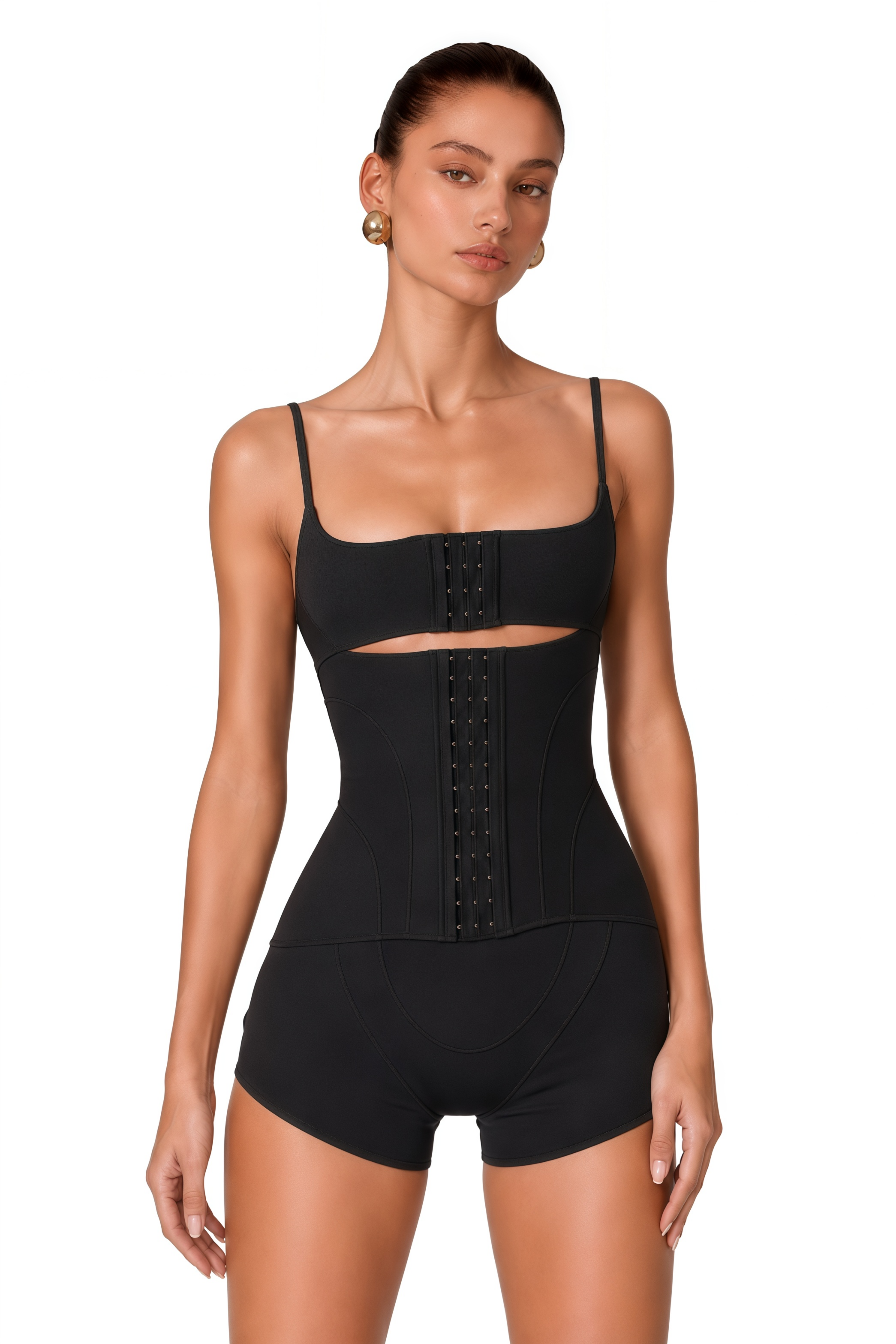 Éclat Black Hollow Detail Playsuit