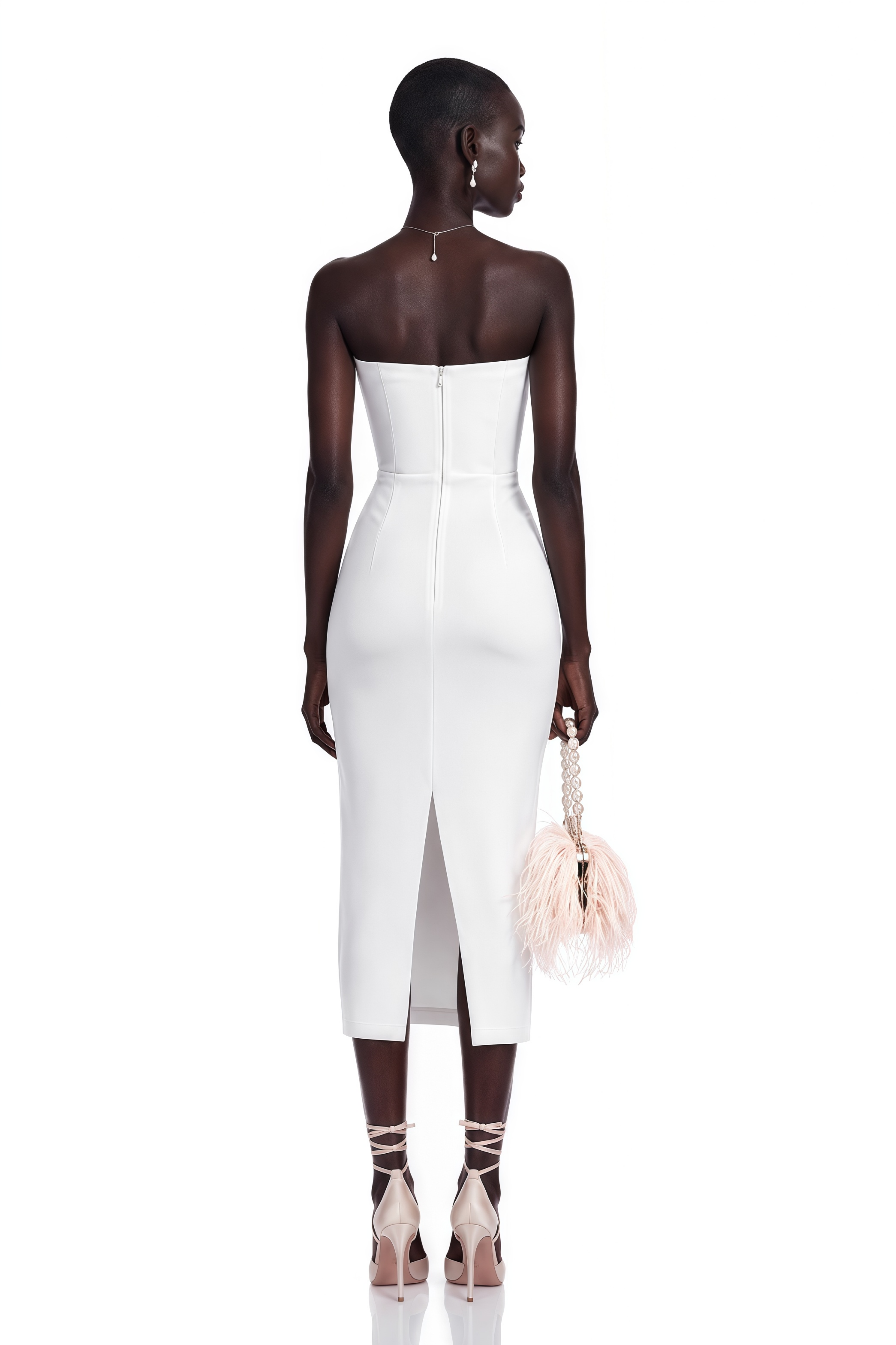 Escolástica White Off Shoulder Midi Dress