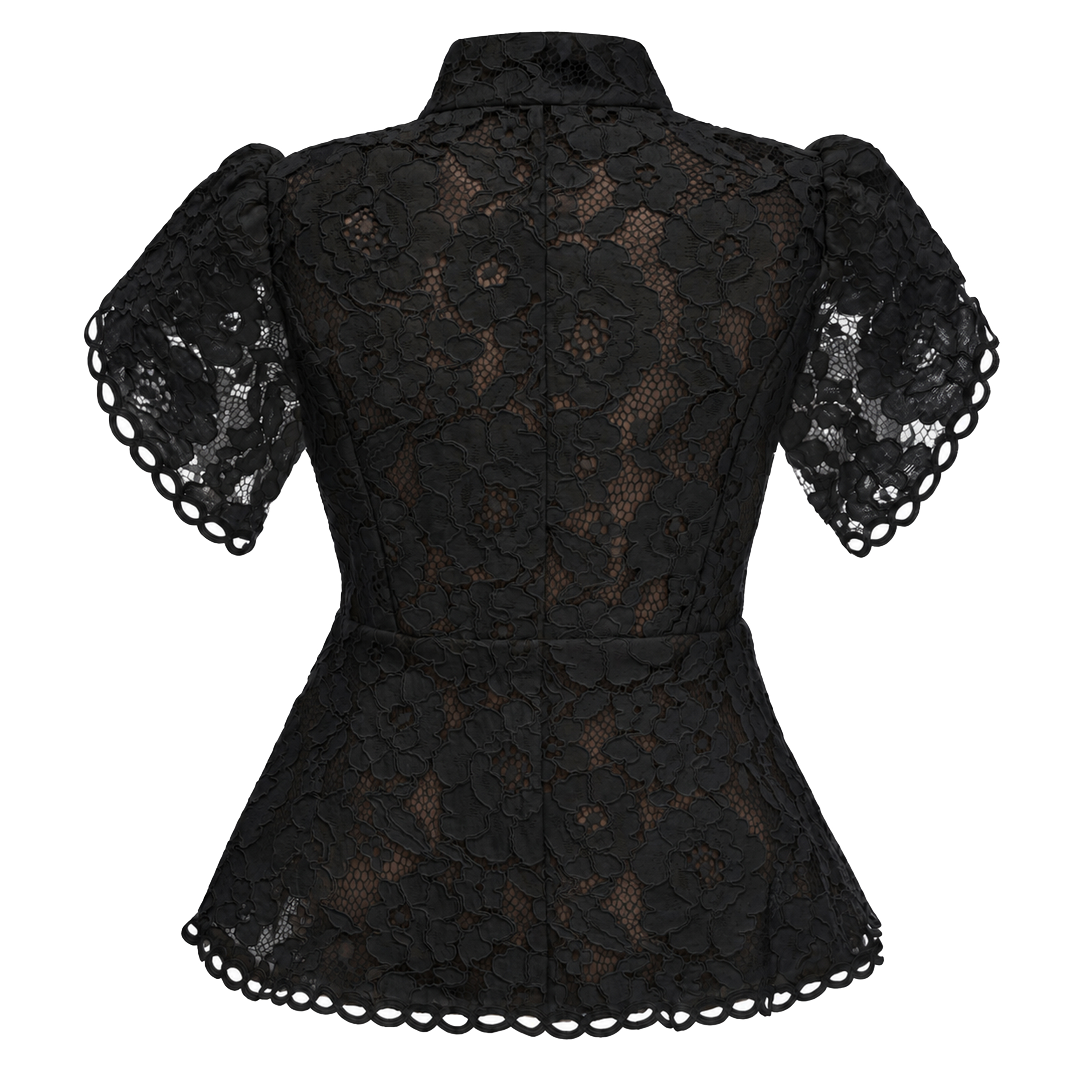 Adèle Black Short Sleeve Floral Blouse & Mermaid Skirt Set