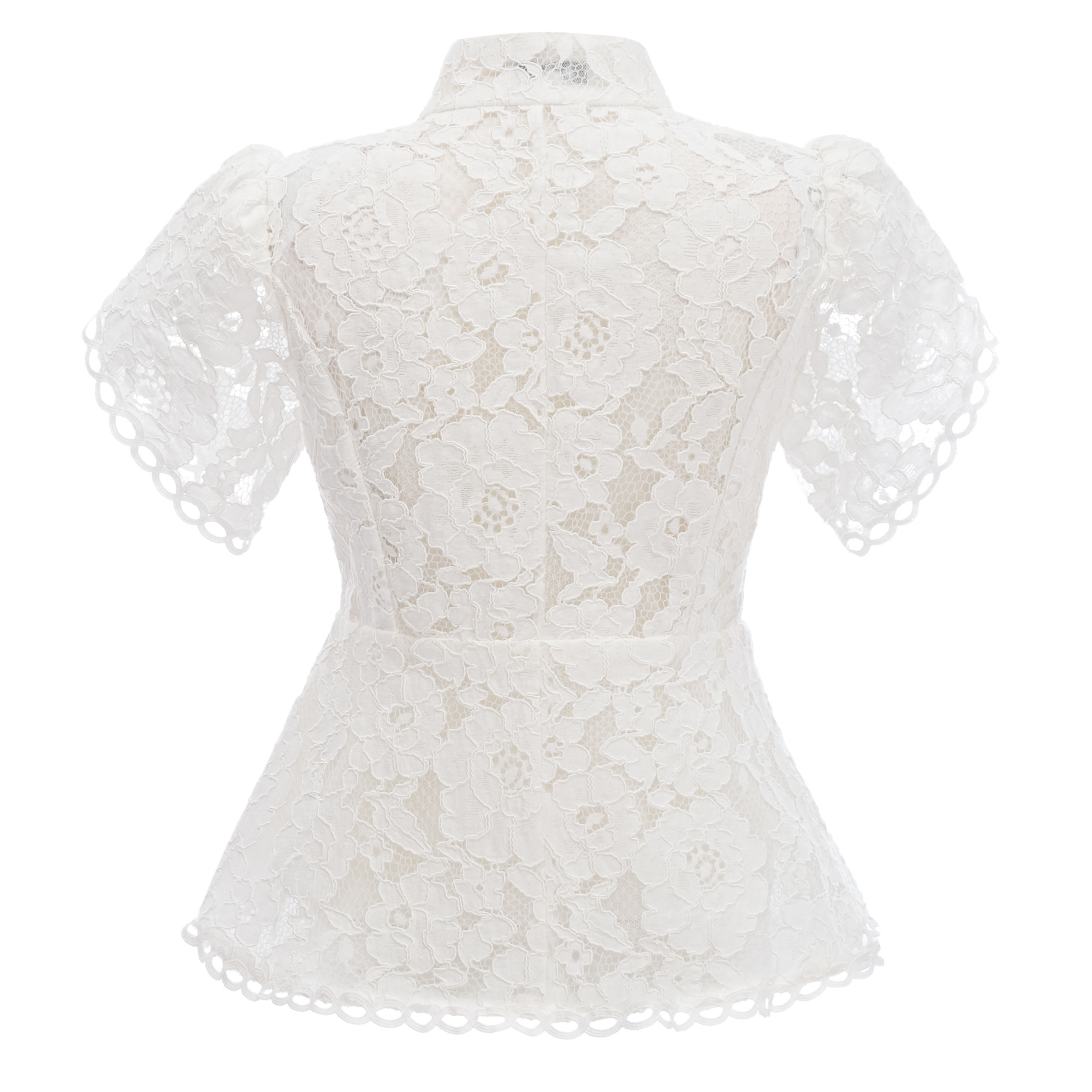 Adèle White Short Sleeve Floral Blouse & Mermaid Skirt Set