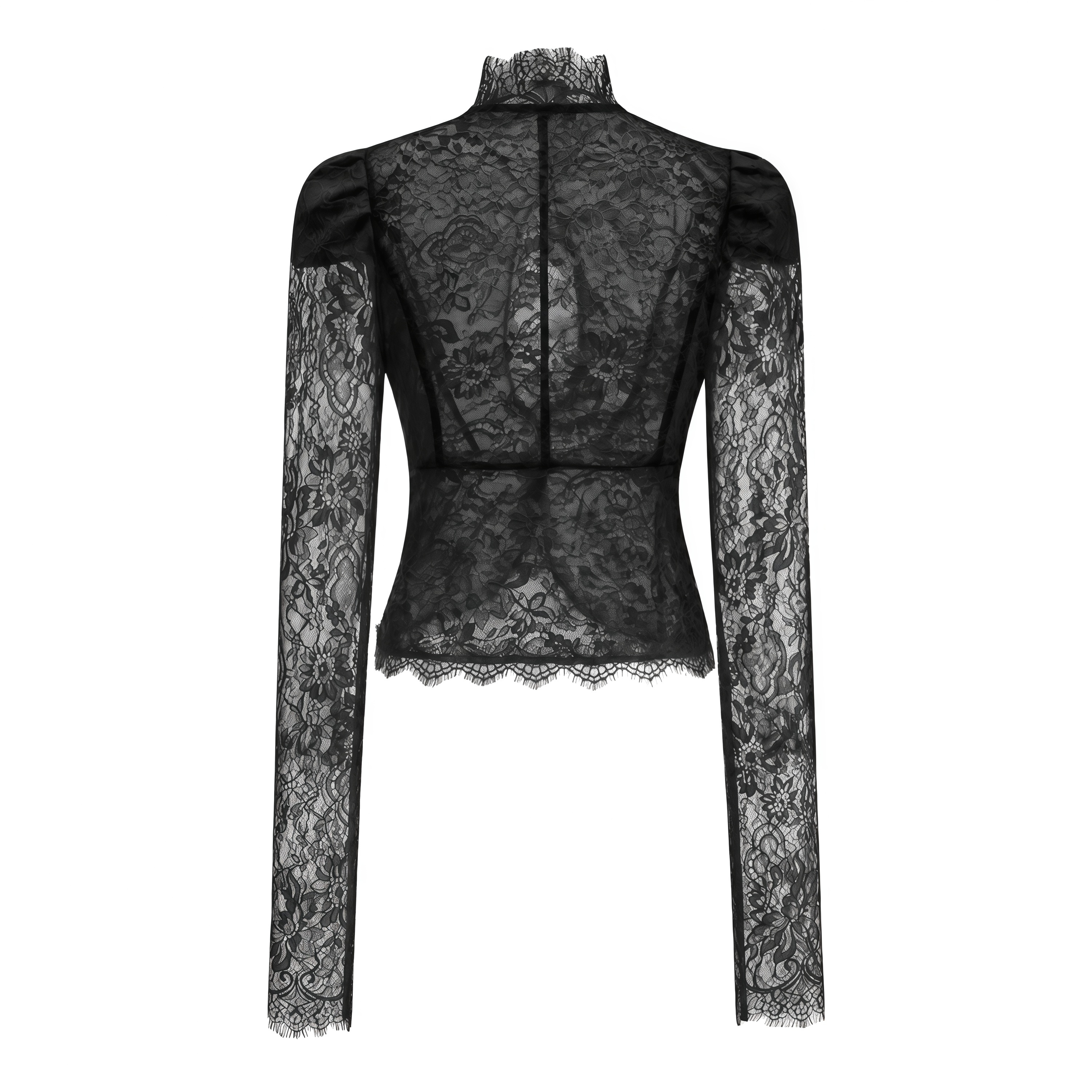 Adele Black Puff Floral Blouse & Mermaid Skirt Set