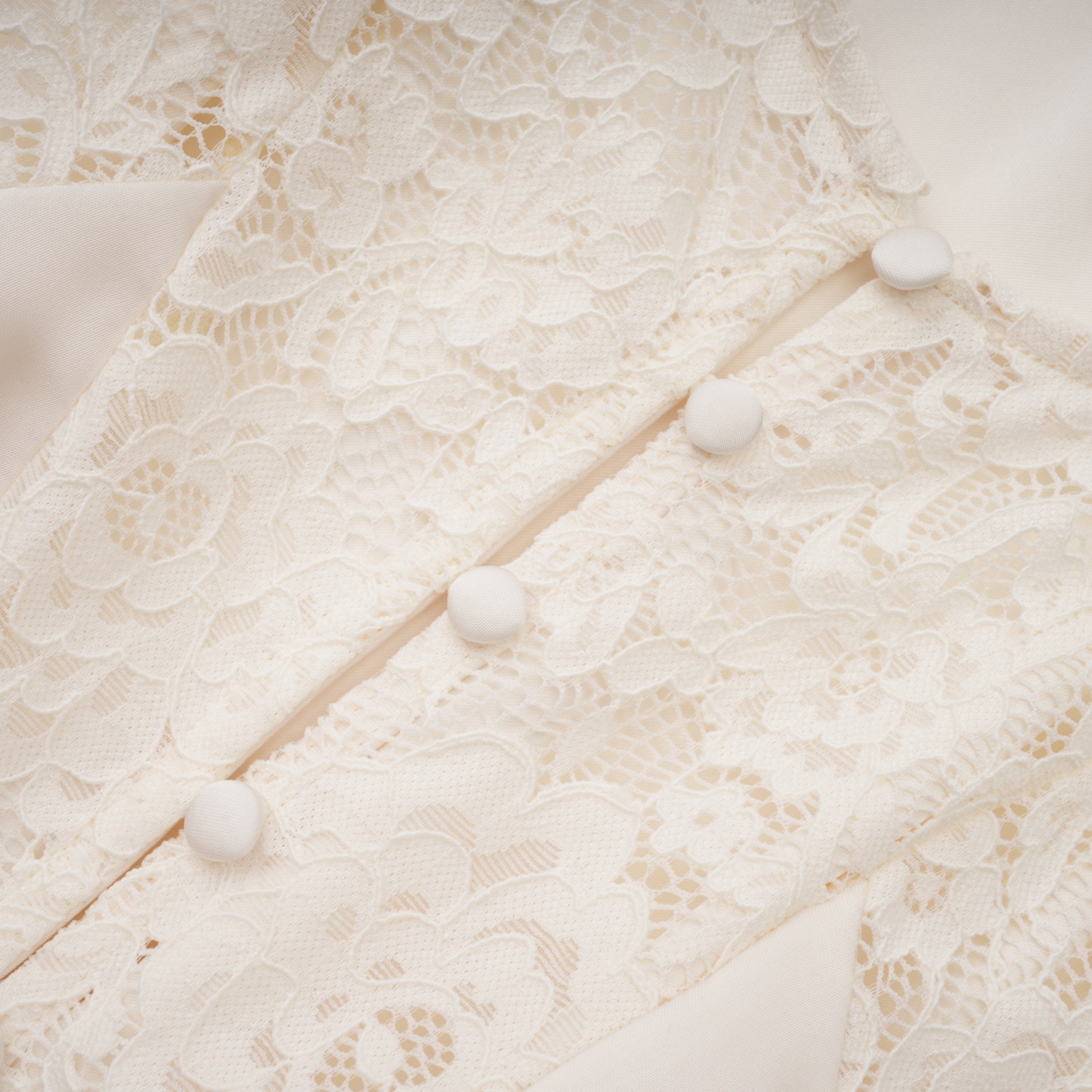 Aleah White Lace Ruffle Blouse & Balloon Trousers Set
