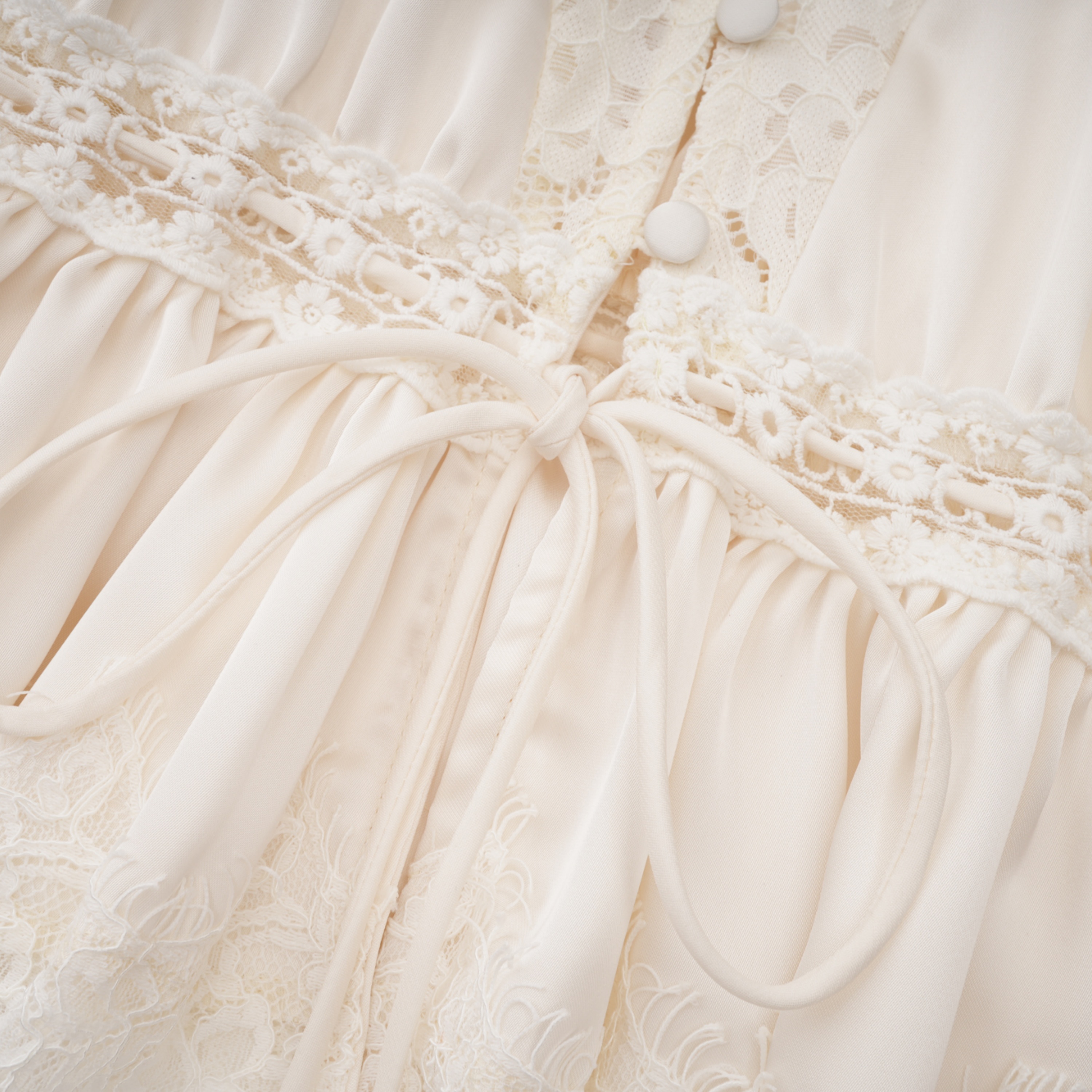 Aleah White Lace Ruffle Blouse & Balloon Trousers Set
