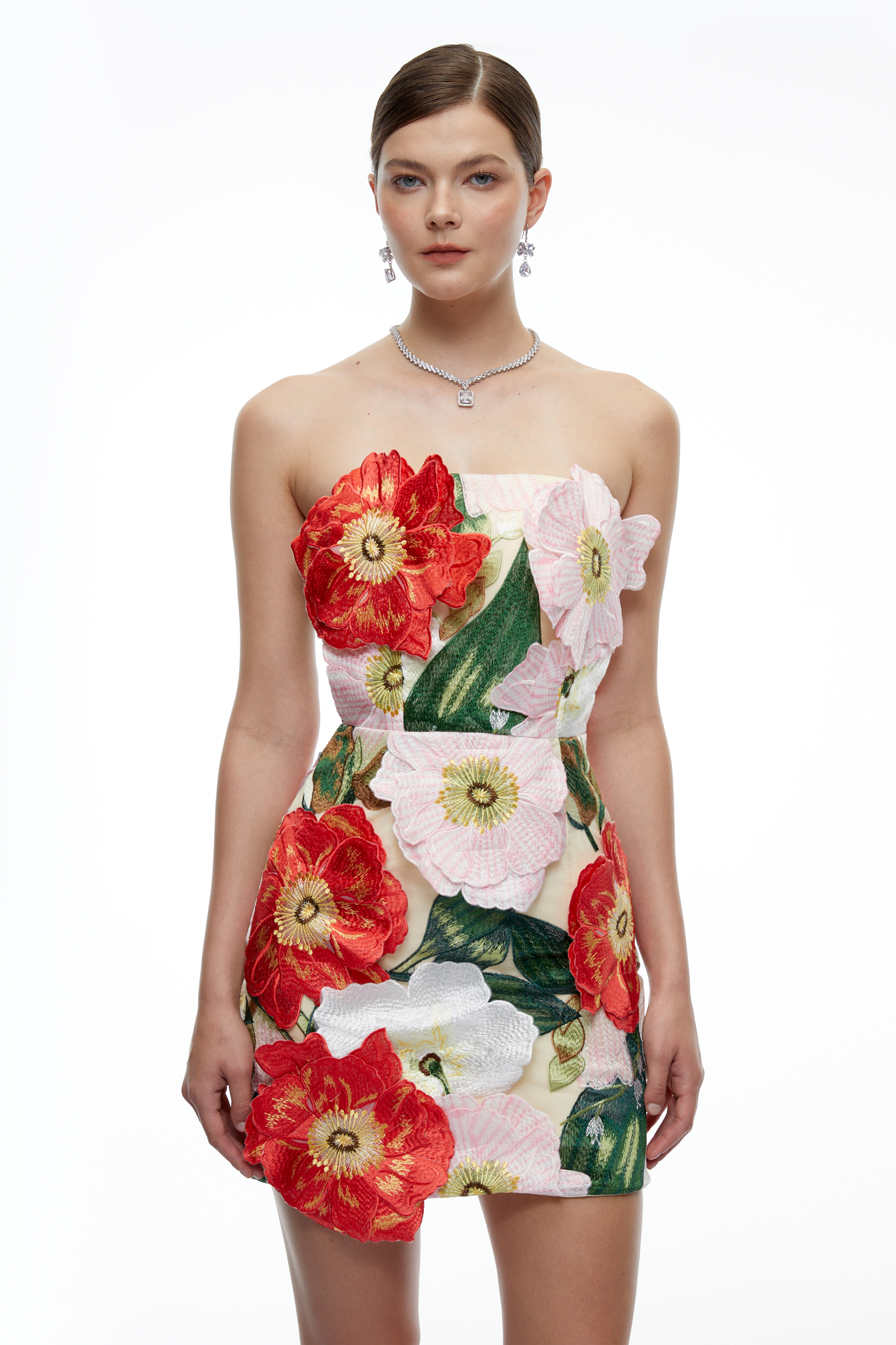 Amelia Pink Off-Shoulder 3D Petal Mini Dress
