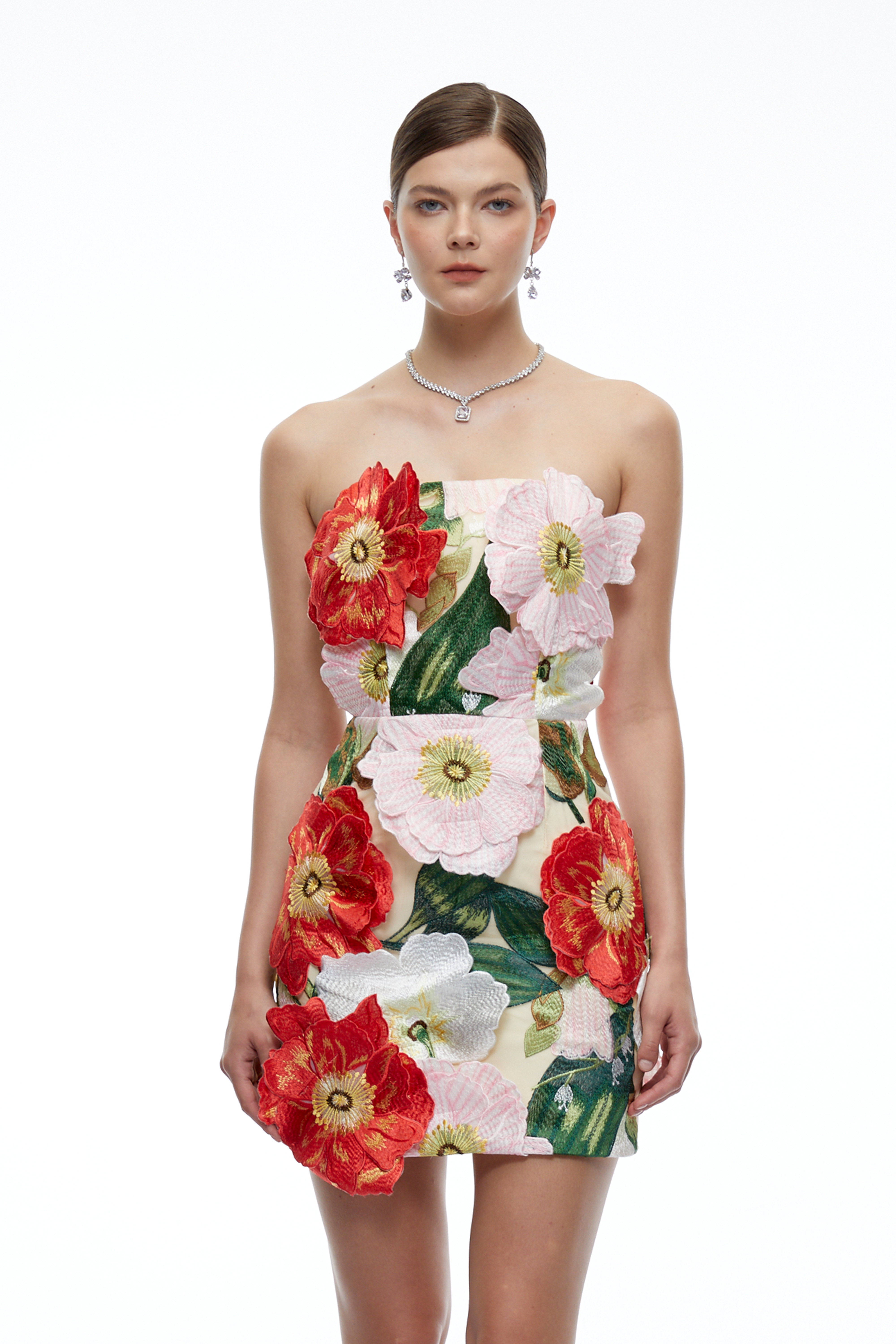 Amelia Pink Off-Shoulder 3D Petal Mini Dress