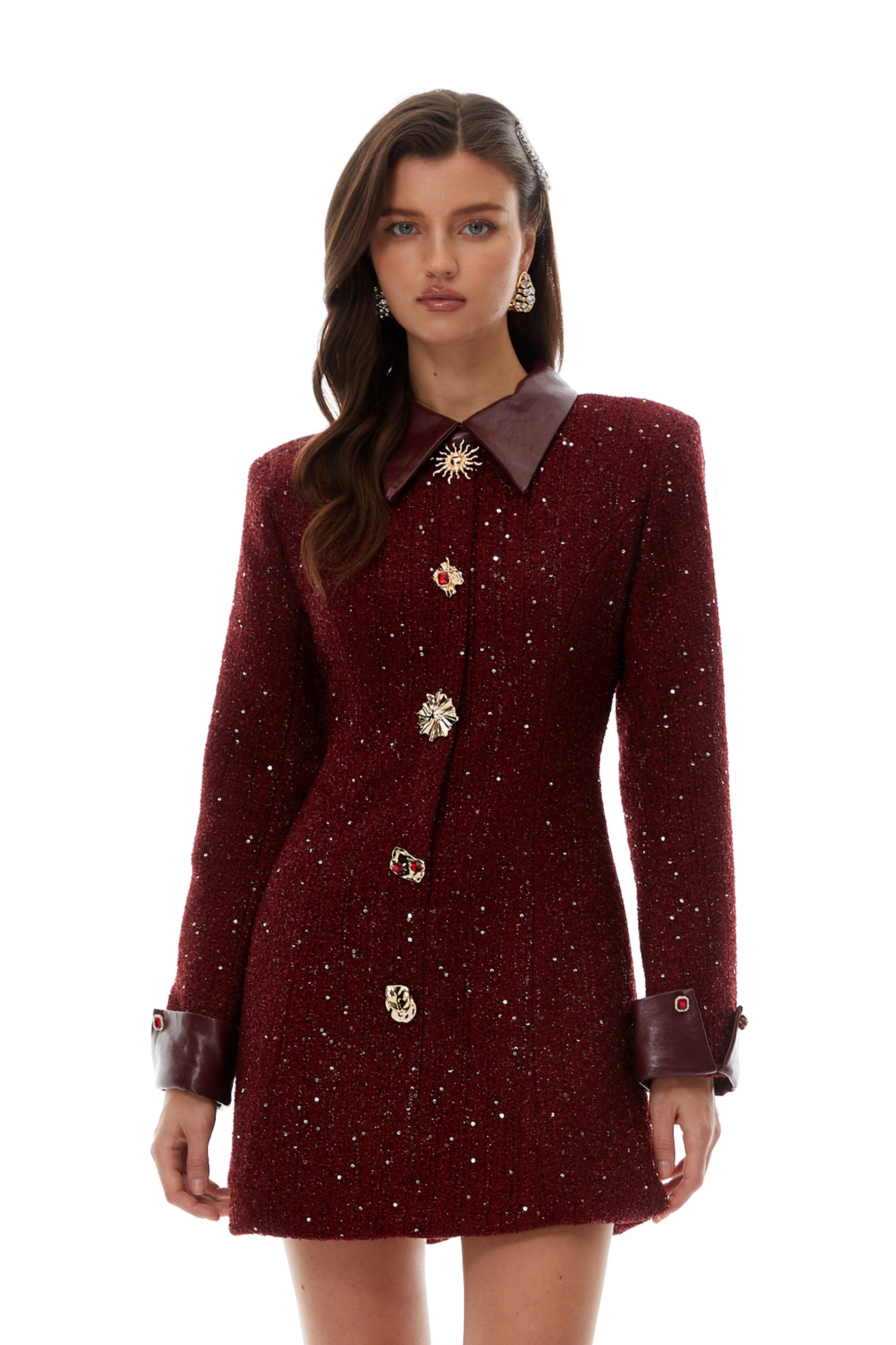 Red Tweed Mini Dress