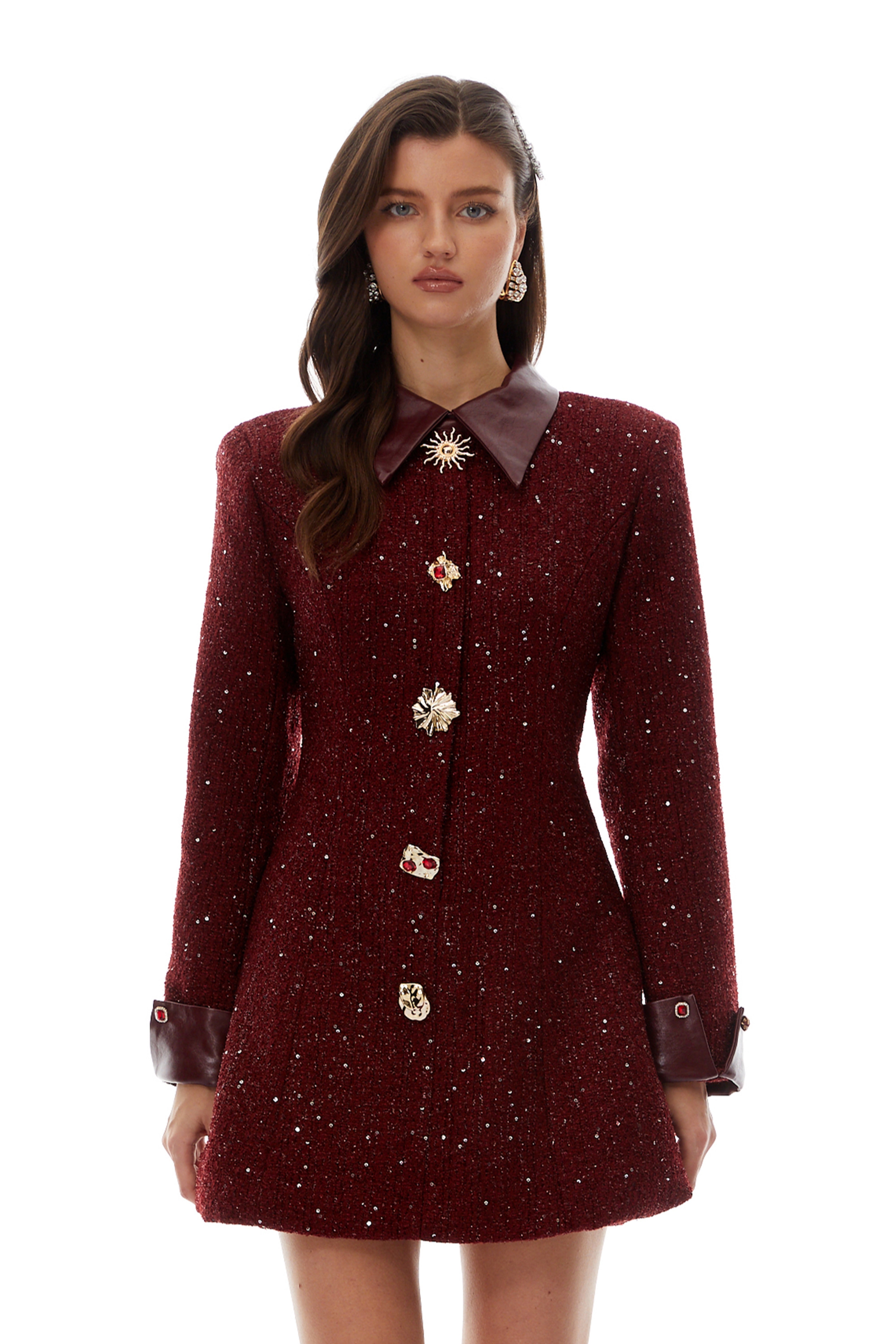 Red Tweed Mini Dress
