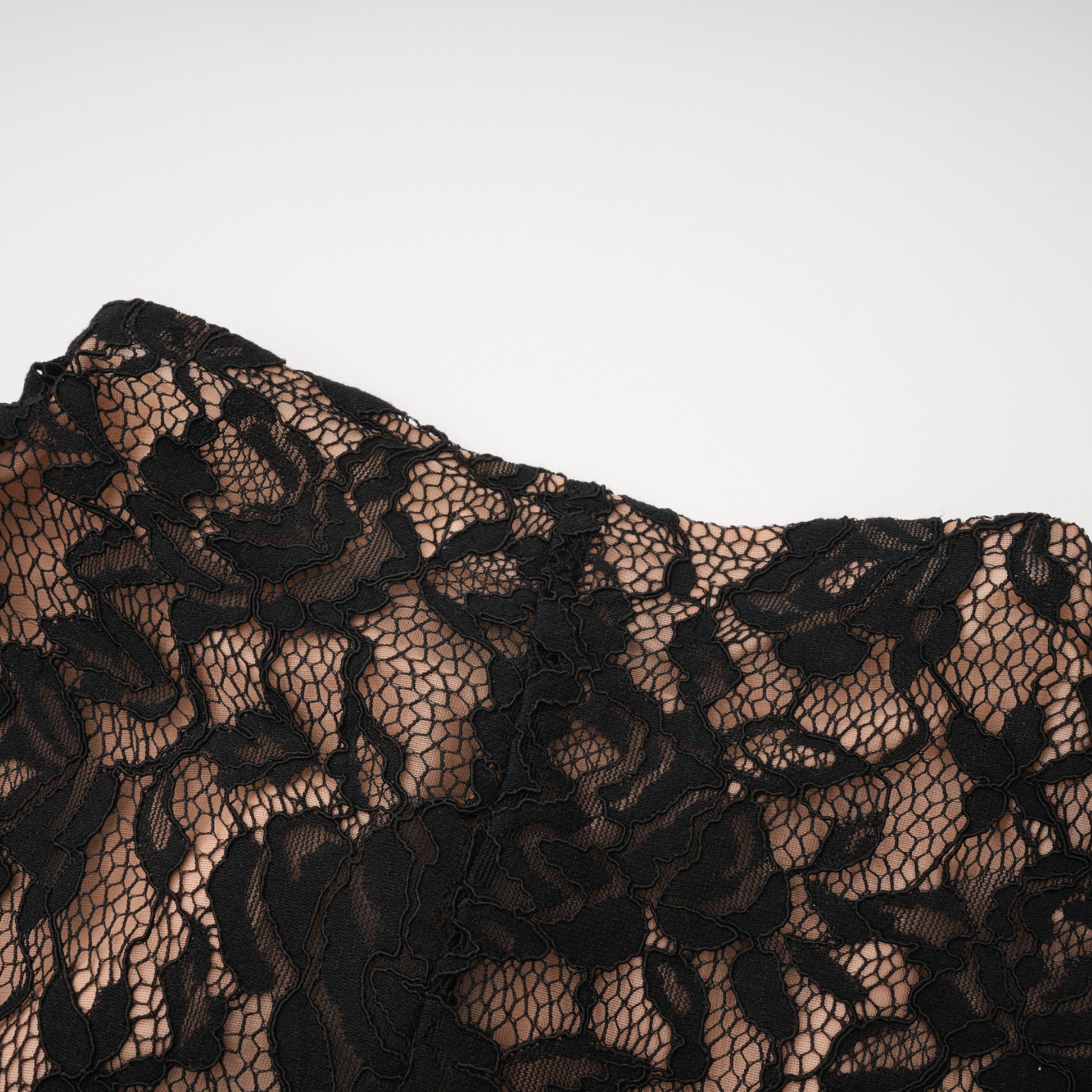 Andrea Black Keyhole Lace Maxi Dress with High Thigh Slit – Miss
