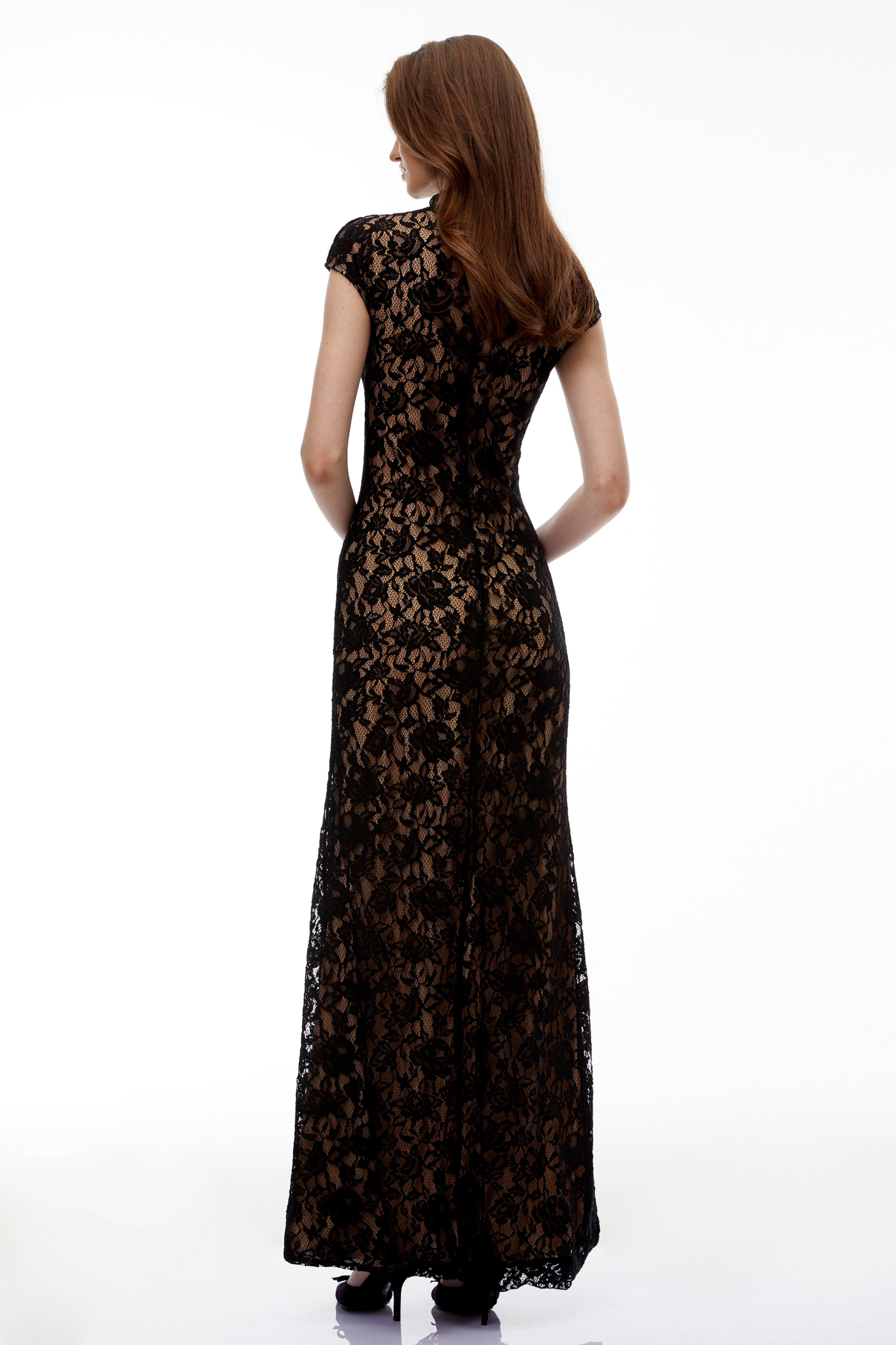 Lace Maxi Dress with High Thigh Slit