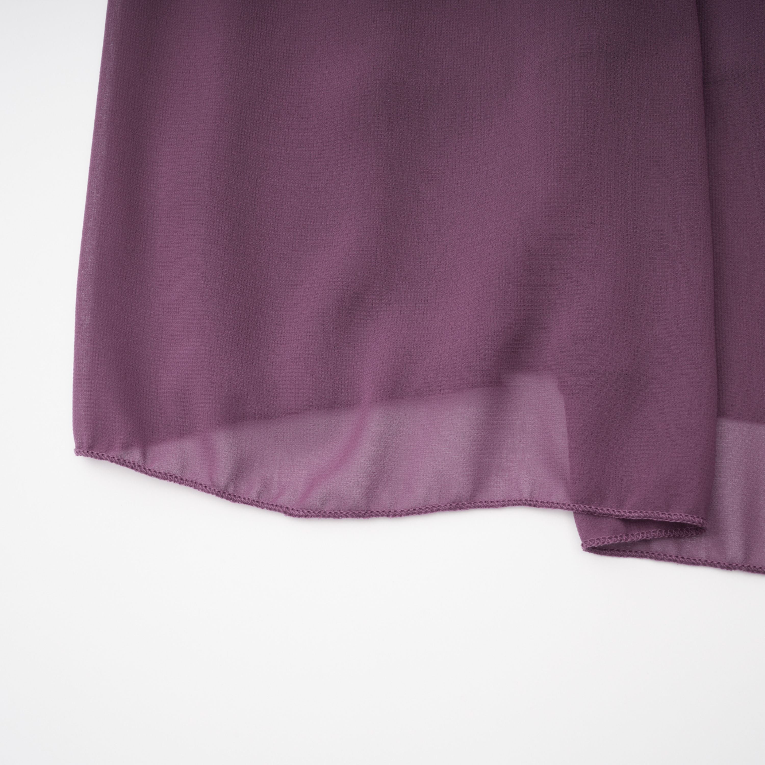 Purple Chiffon Pleated Maxi Dress with Choker Neck and Off-the-Shoulder Sleeves