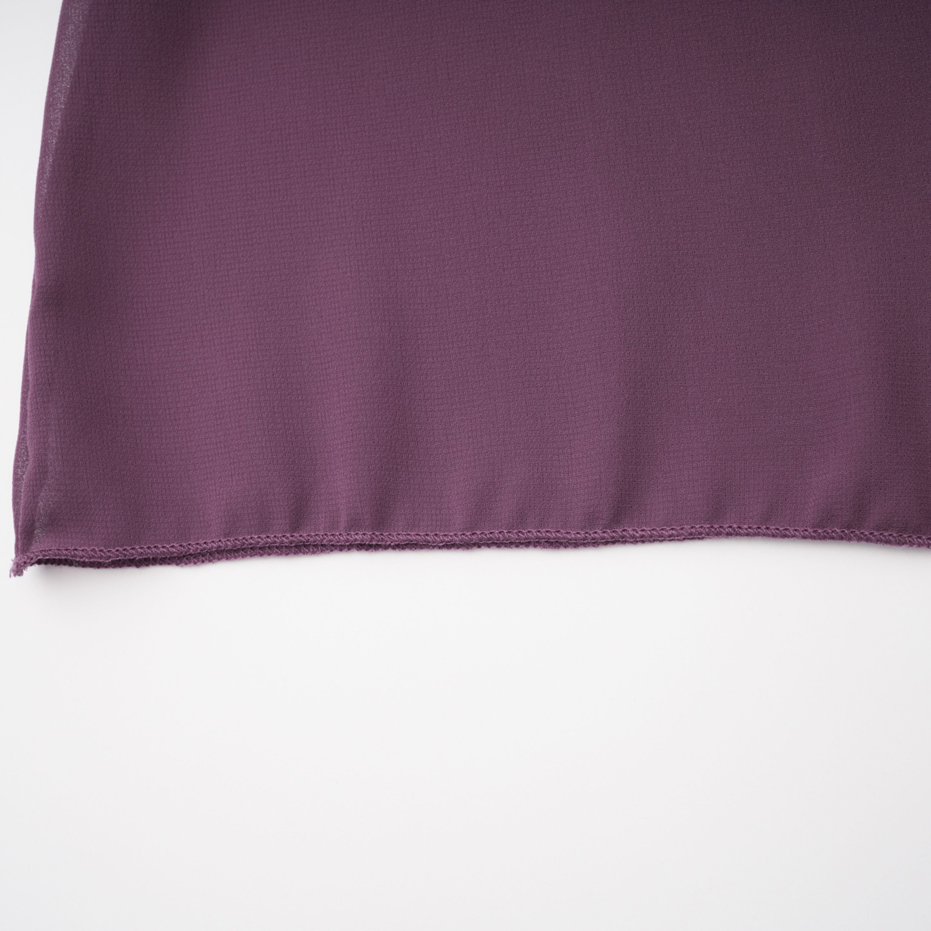 Purple Chiffon Pleated Maxi Dress with Choker Neck and Off-the-Shoulder Sleeves