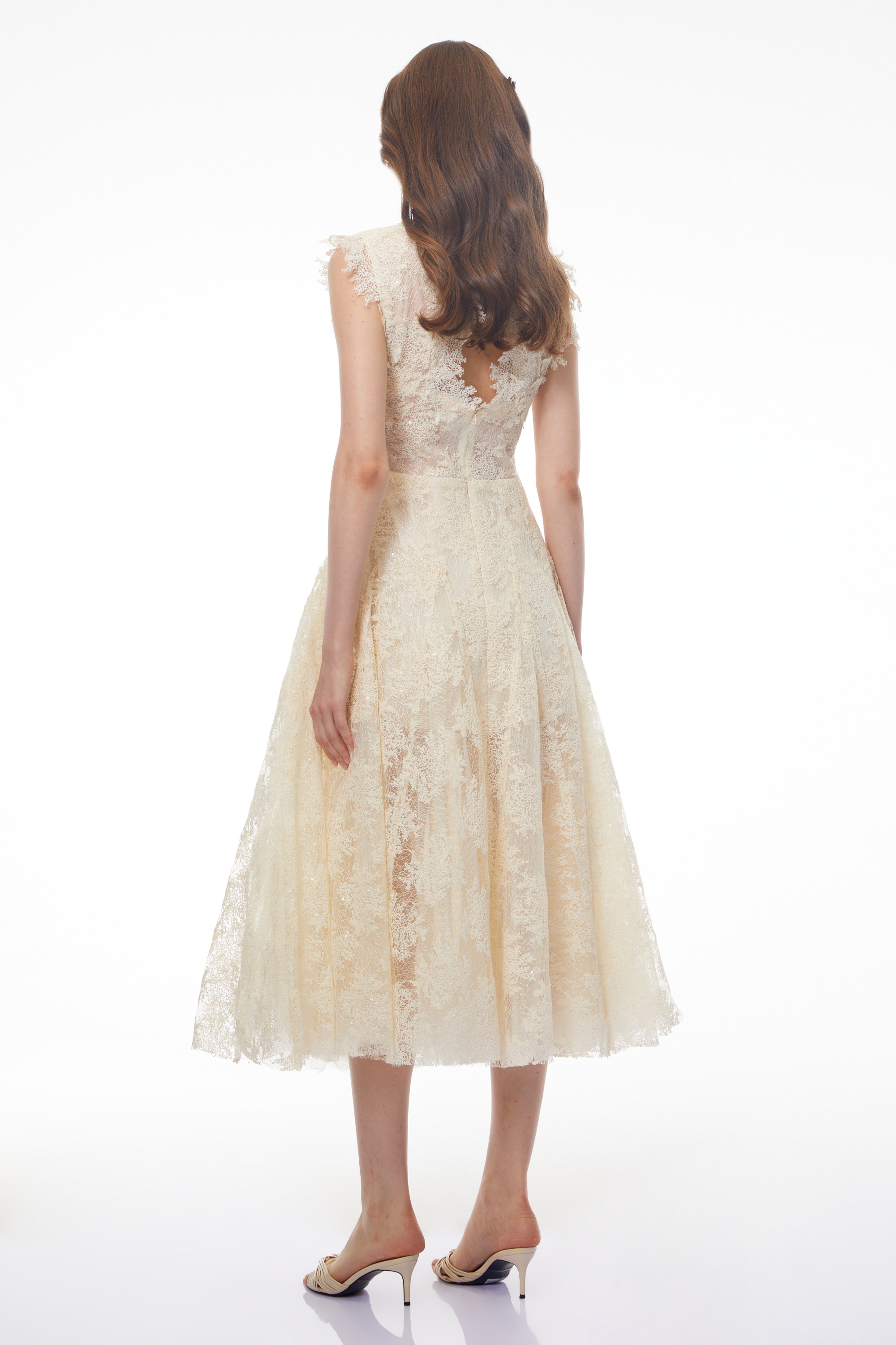Assunta White Floral Embroidered Midi Dress