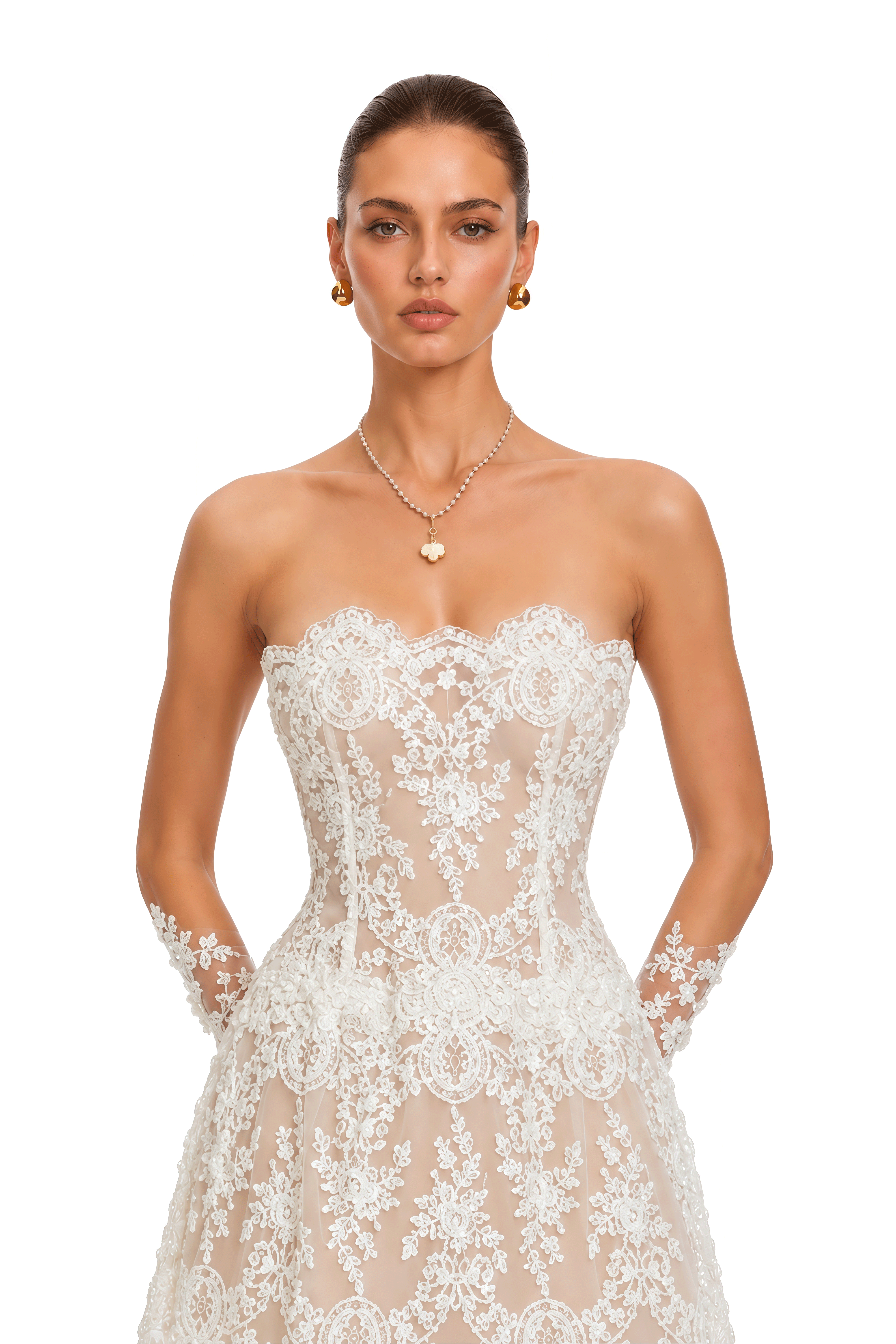 Aubree Ivory Lace Corset Mini Dress