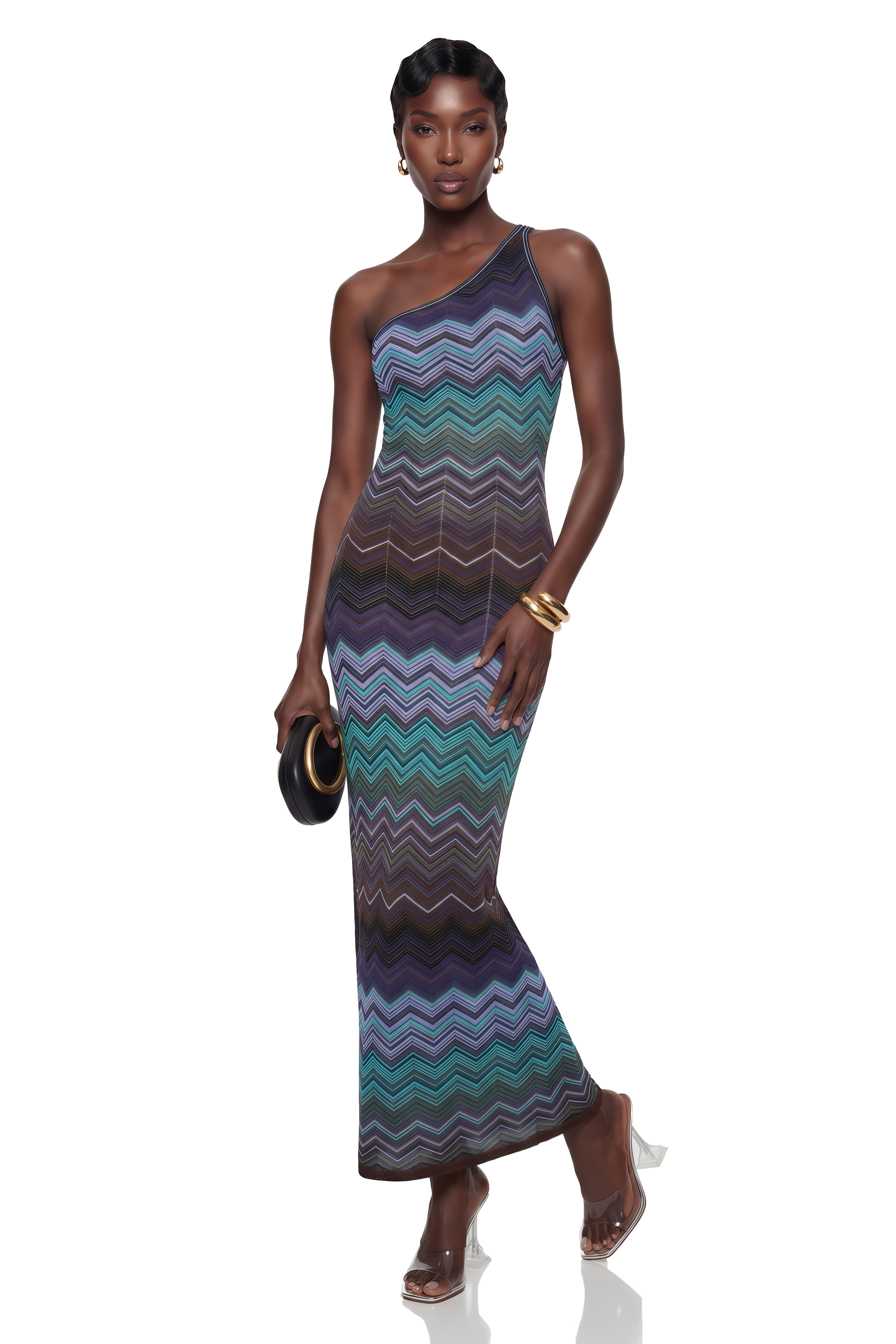 blue knit maxi dress Avery with Wave Pattern Size:MED 6/8 joseph ribkoff while a small ribbed T222064 Stunnng Drop Waist