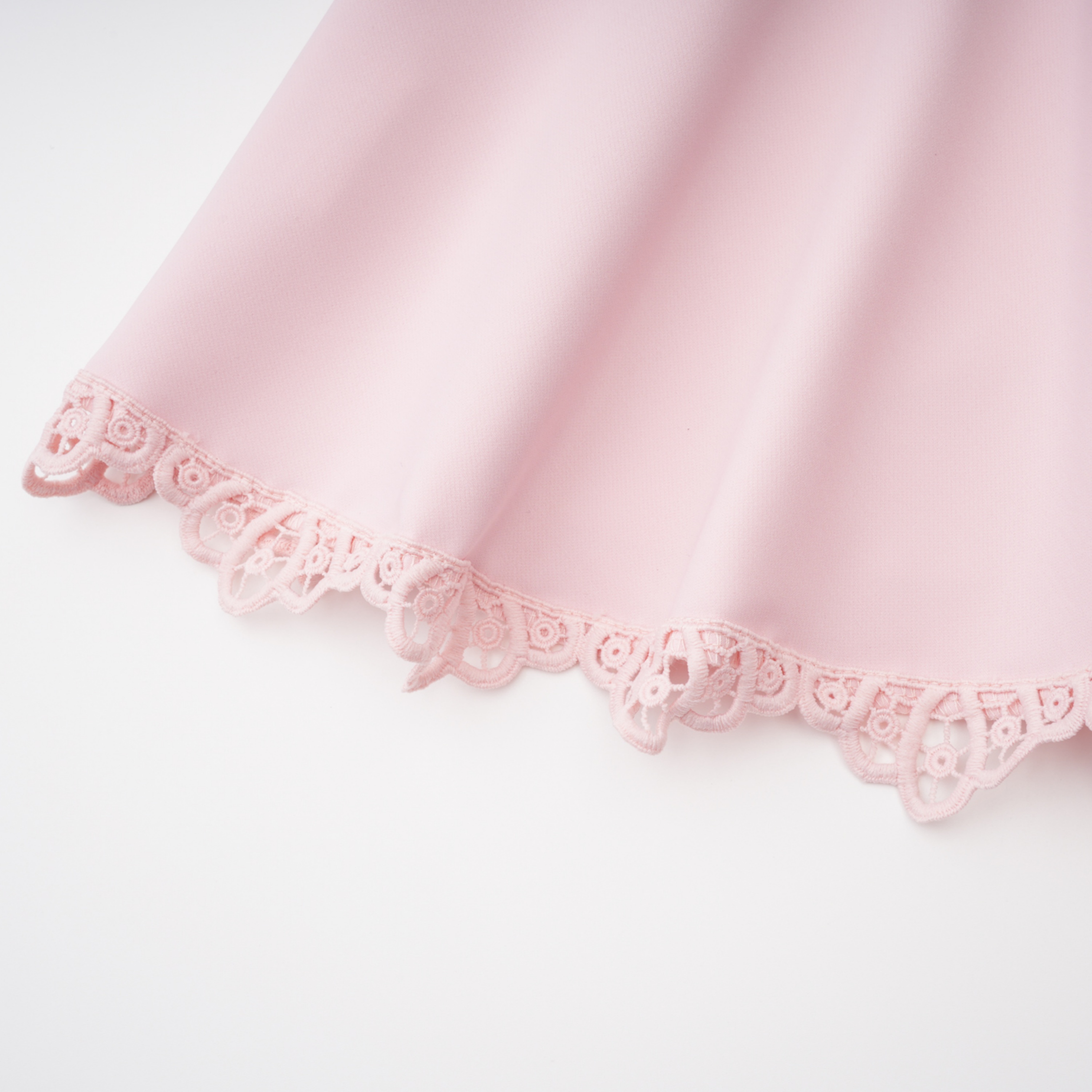 Ayla Pink Halterneck Top & Skirt Set with Lace Trim