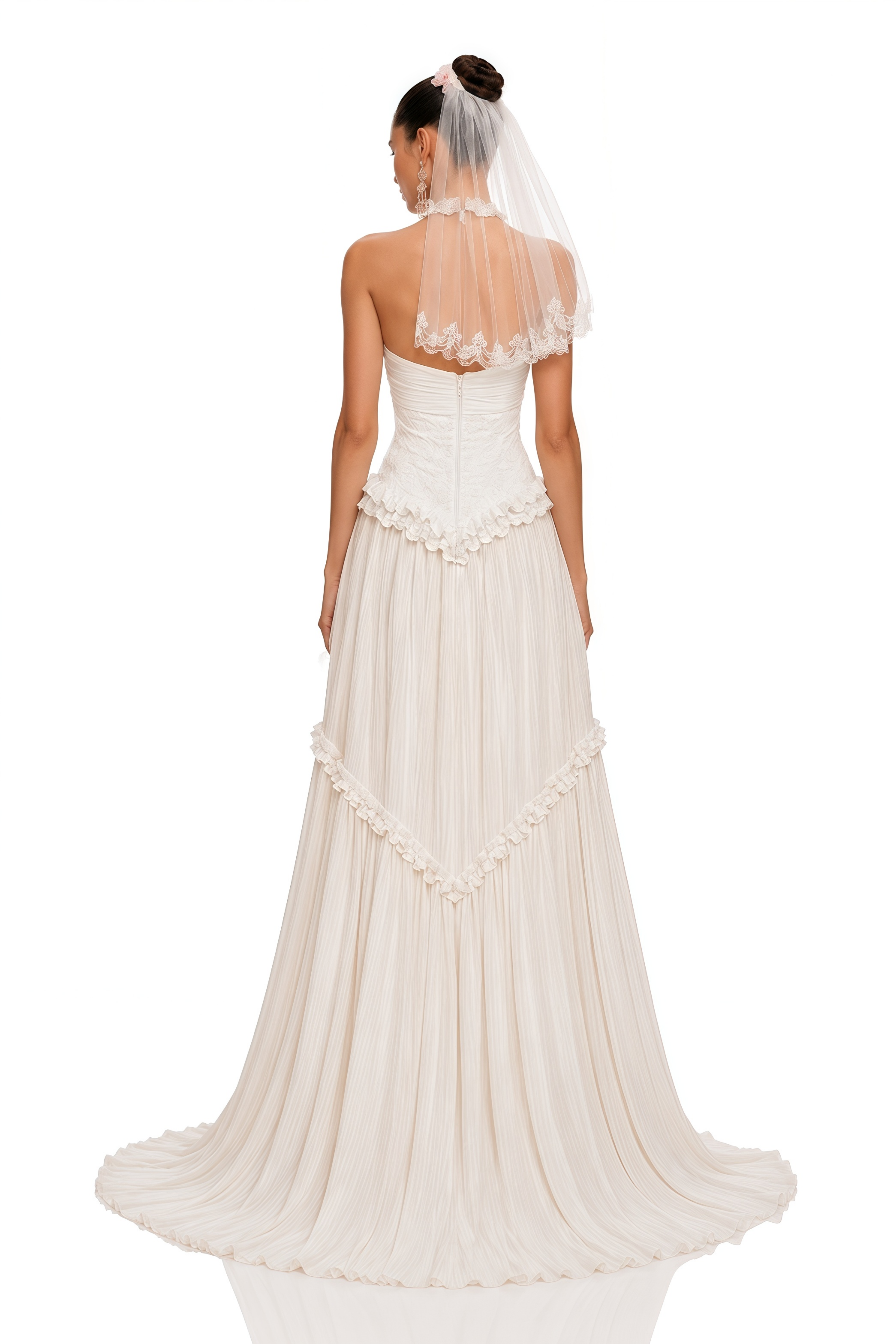 Azelie White Off-Shoulder Pleated Maxi Dress with Shawl