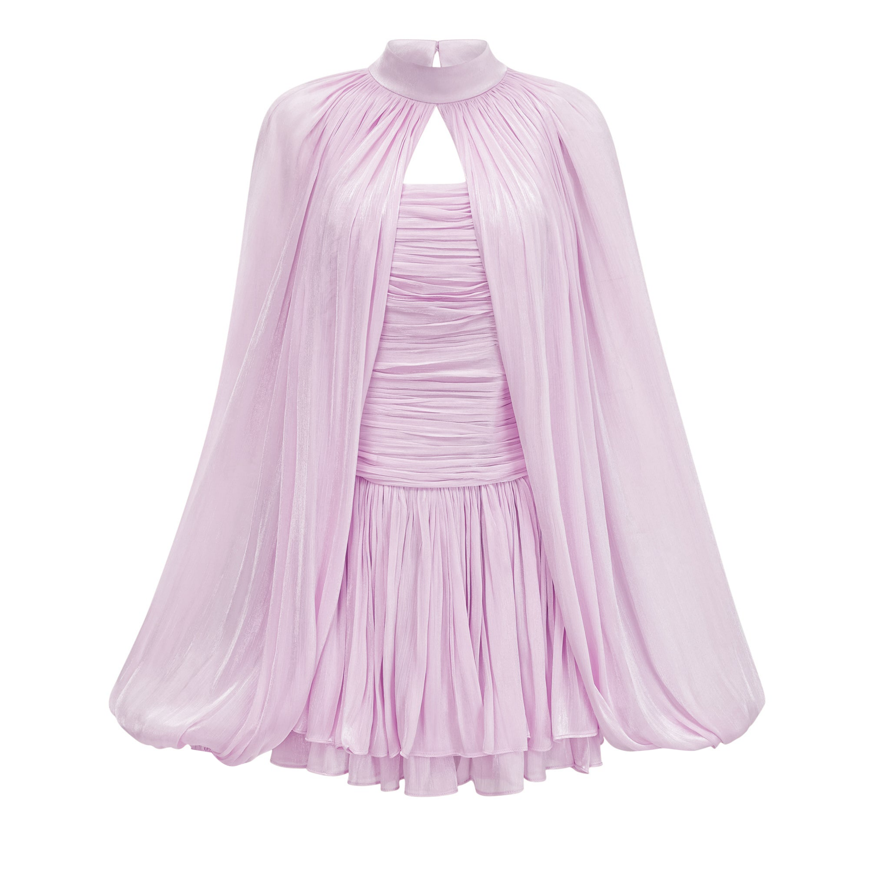 Bernice Lilac Glossy Cape & Dress Set