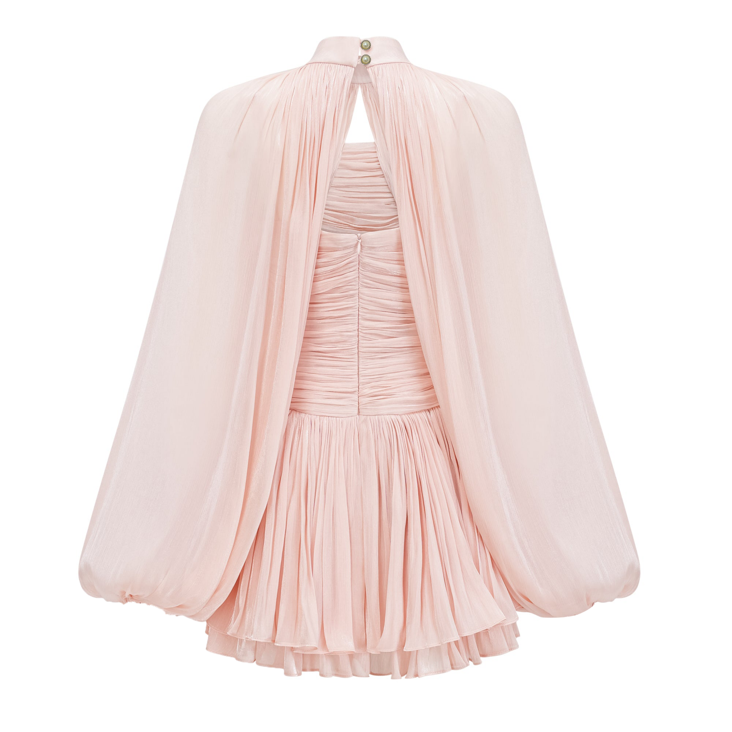 Bernice Pink Glossy Cape & Dress Set
