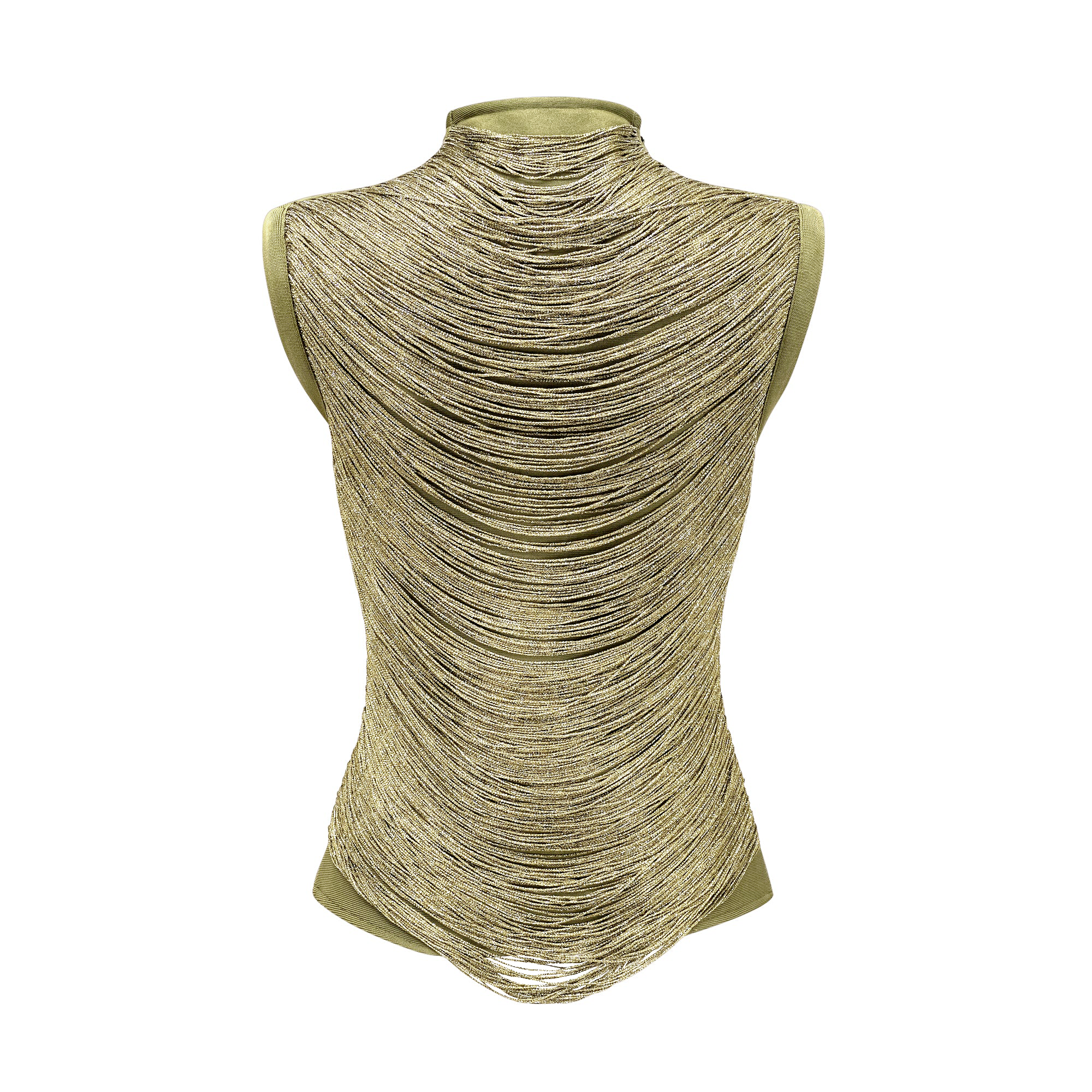 Borbála Gold Fringed Top & Satin Skirt Set