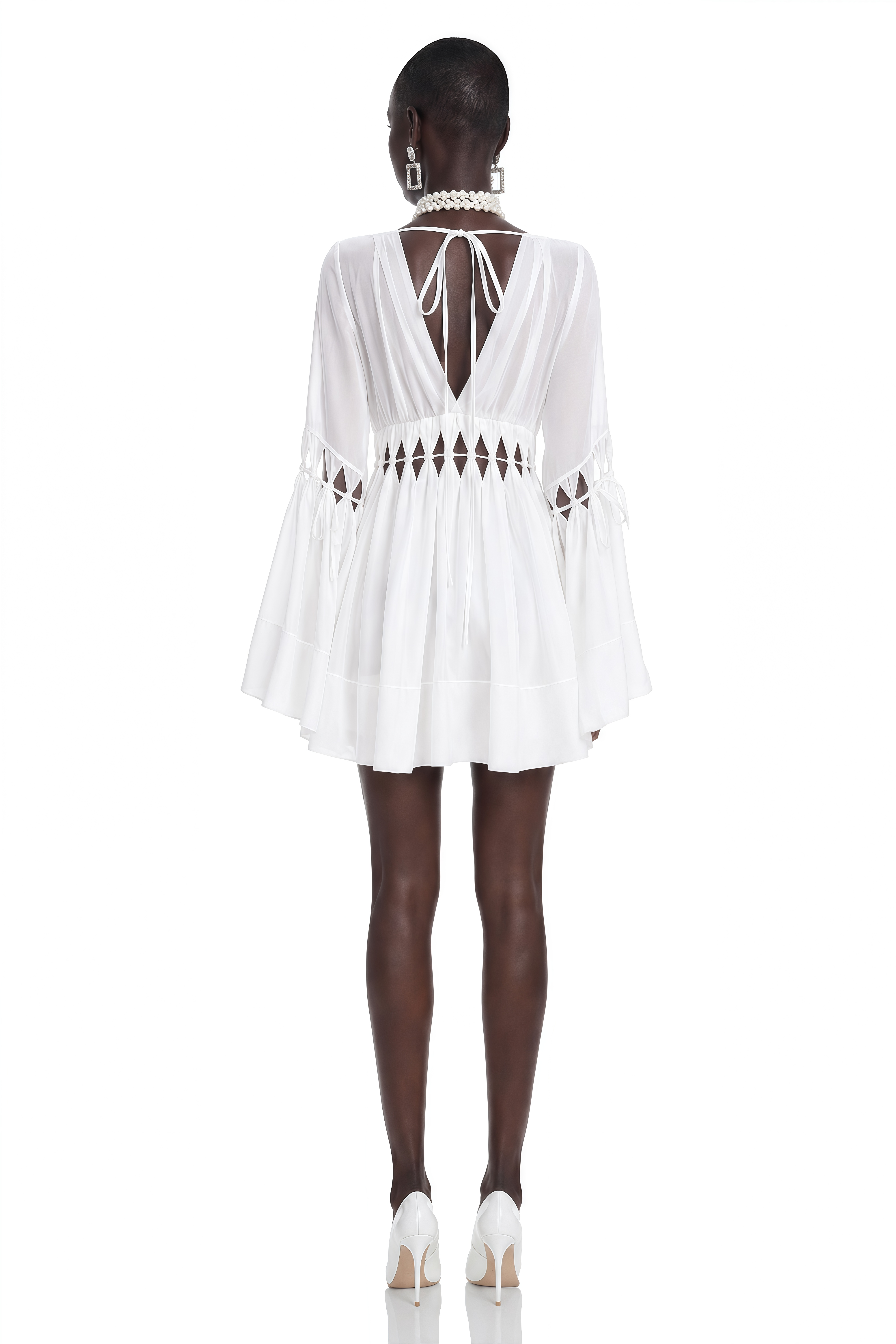 Cecelia White Puff Sleeve Mini Dress