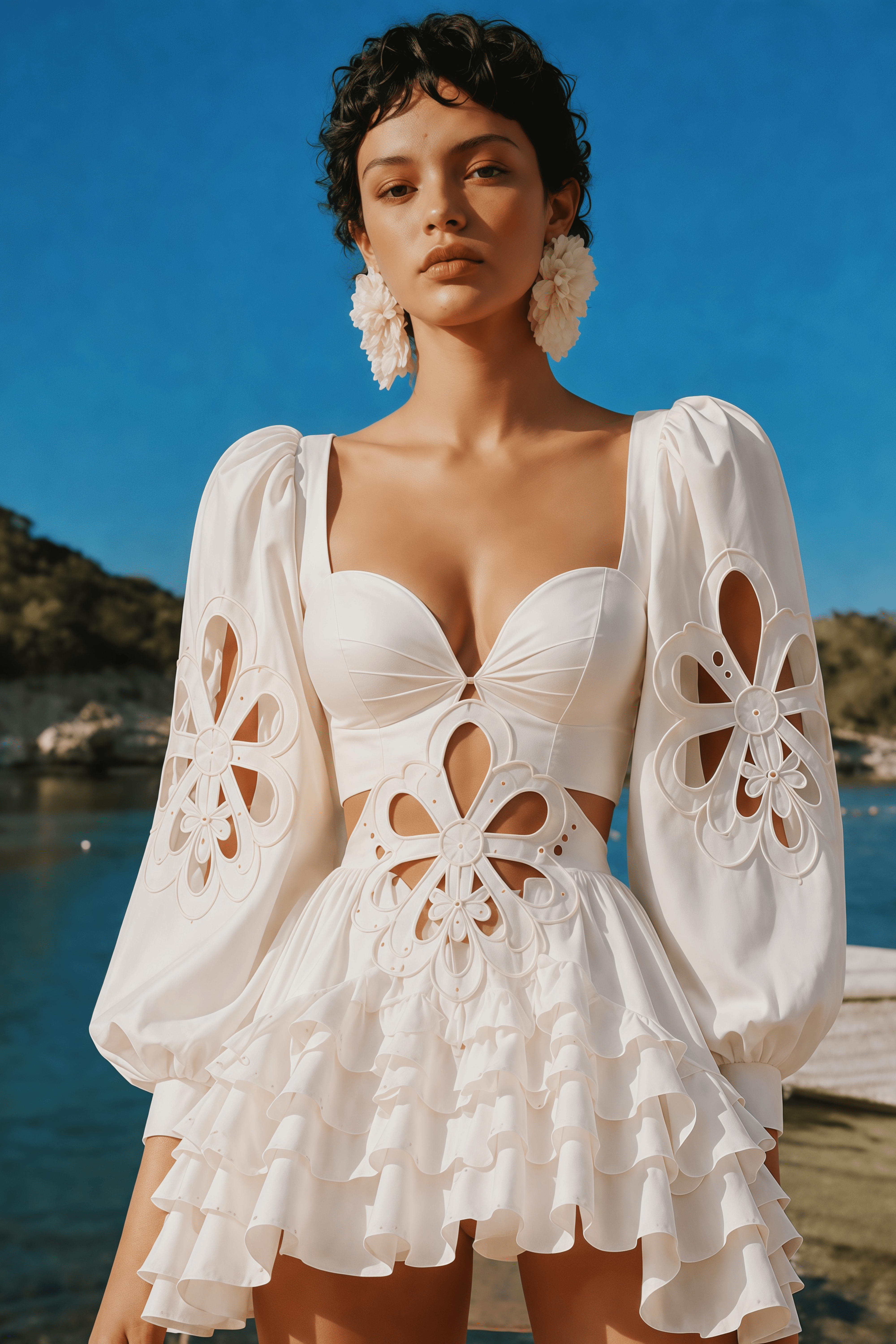 Charles White Cut-Out Asymmetrical Maxi Dress