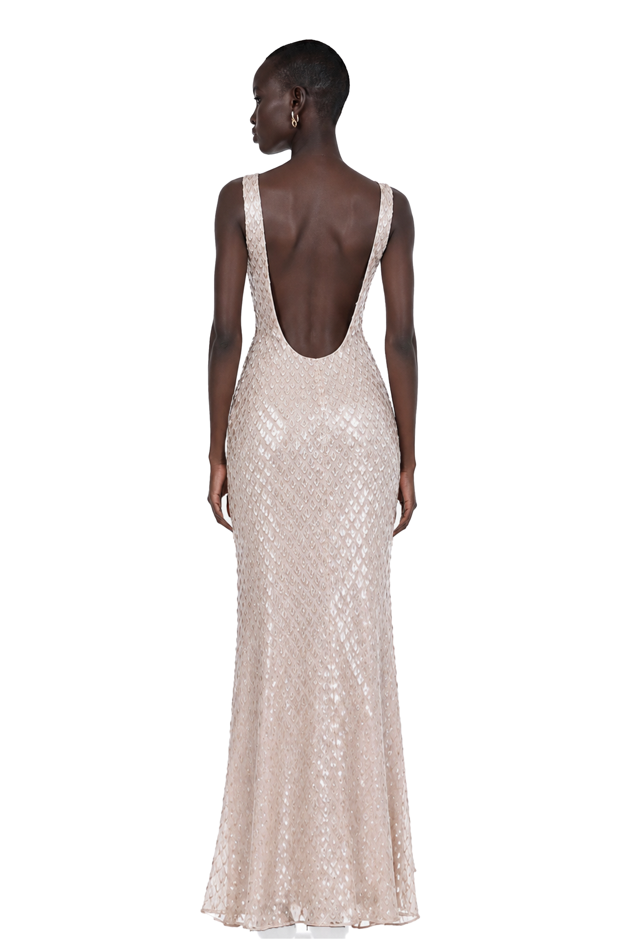Raelynn White Deep V-Neck Bodycon Maxi Dress