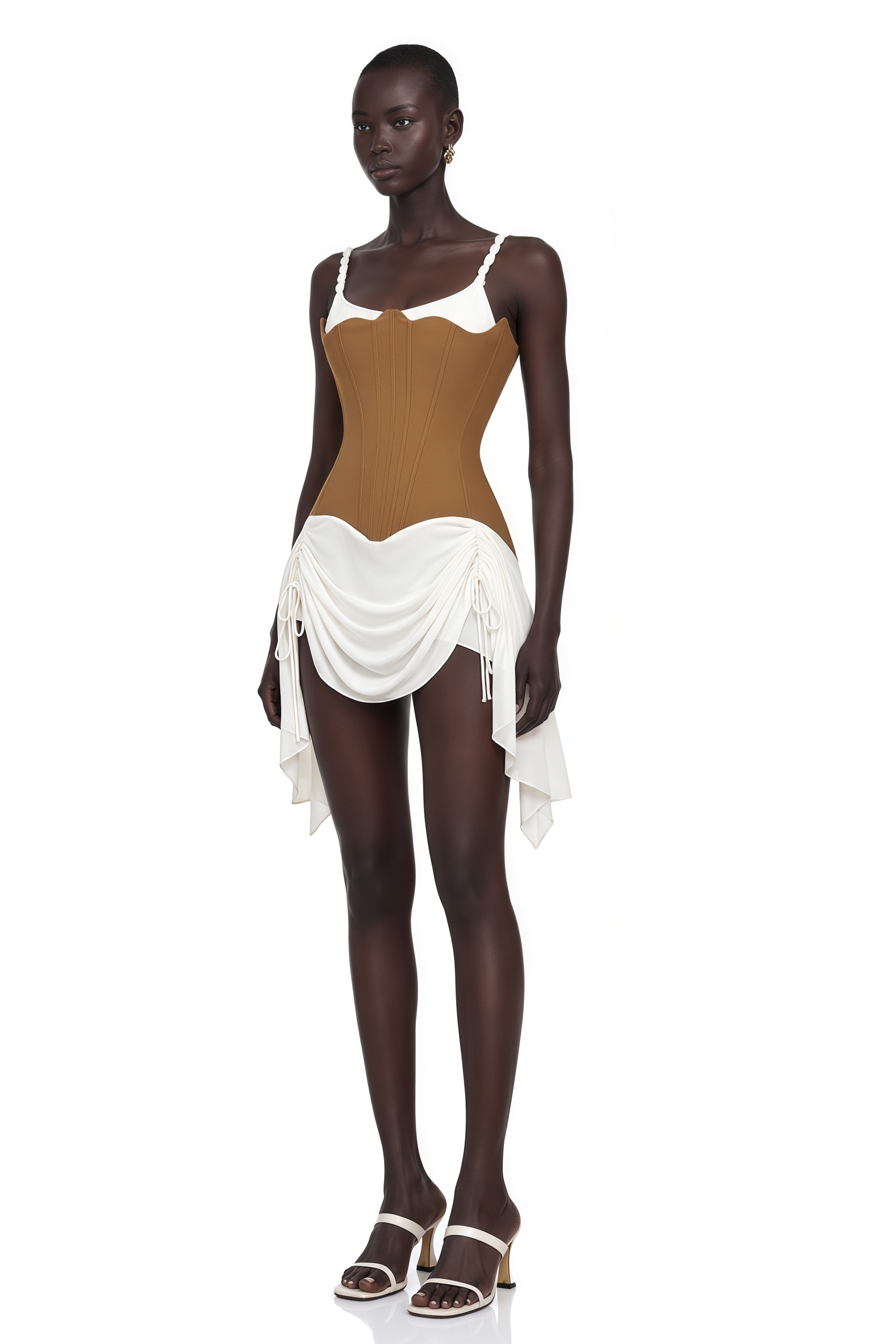 Yasmine Brown Bustier Panel Mini Dress – Miss Rosier - Women's
