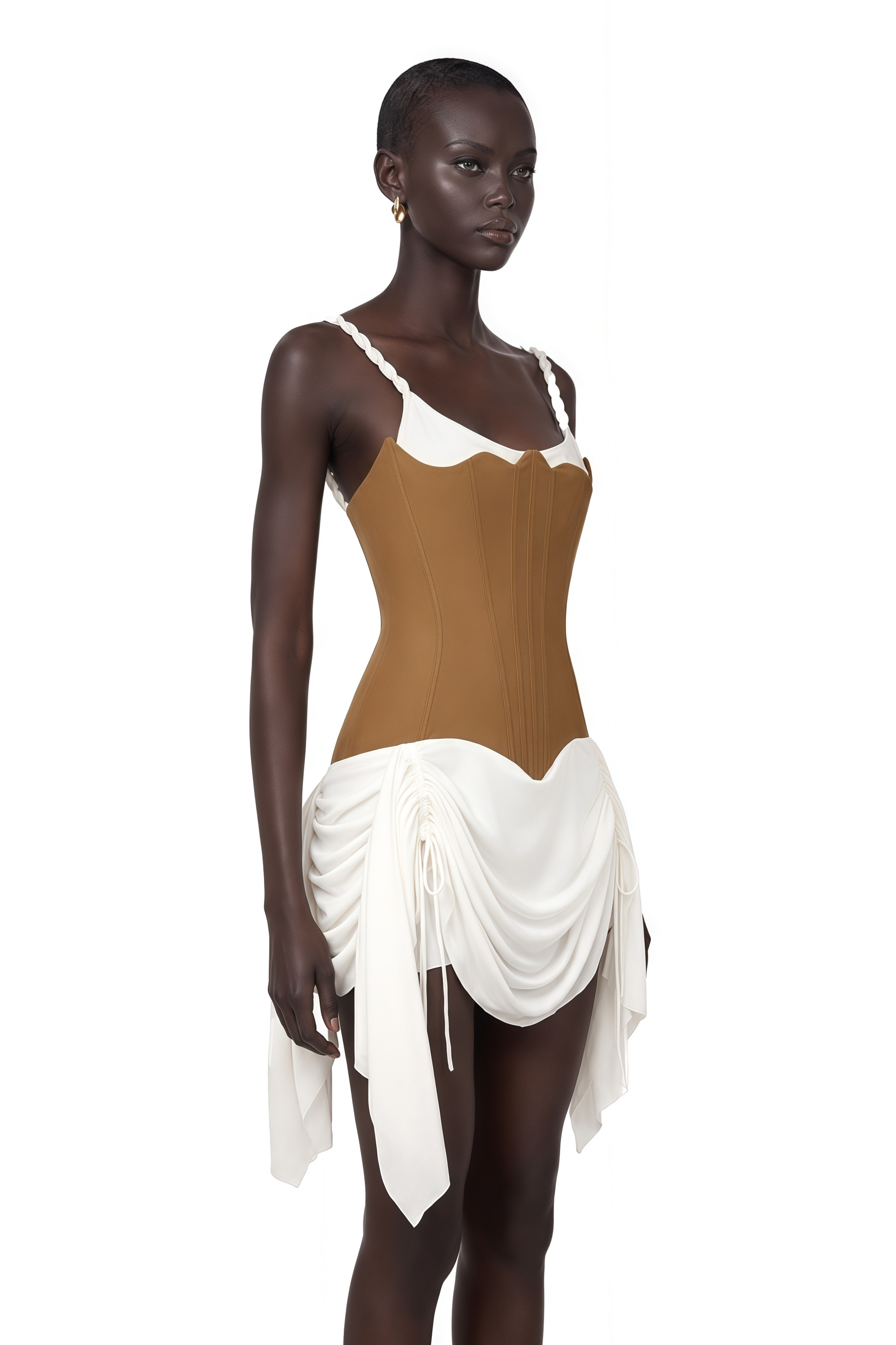 Yasmine Brown Bustier Panel Mini Dress – Miss Rosier - Women's