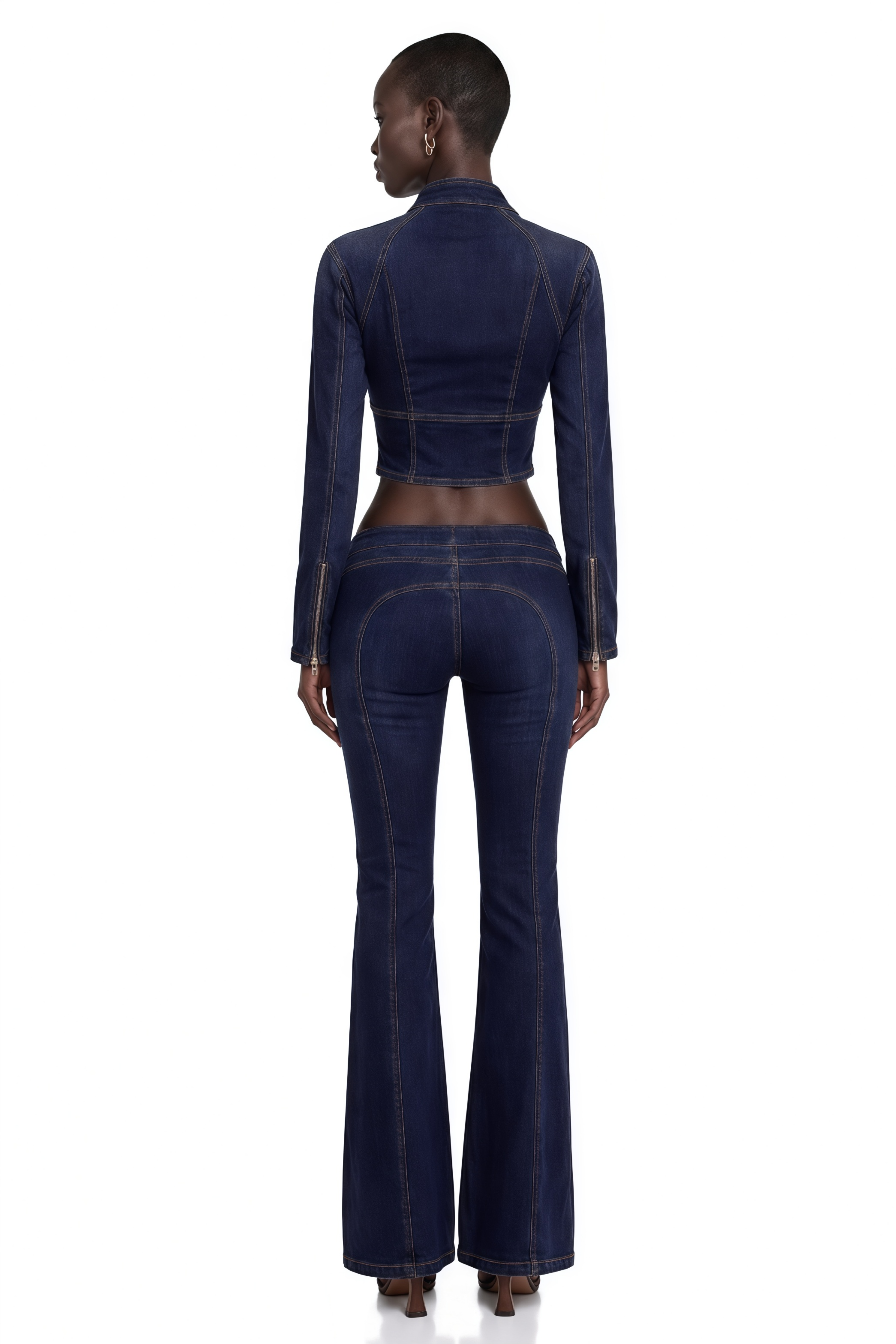 Kiona Indigo Blue Denim Lace-Up Co-ord Set