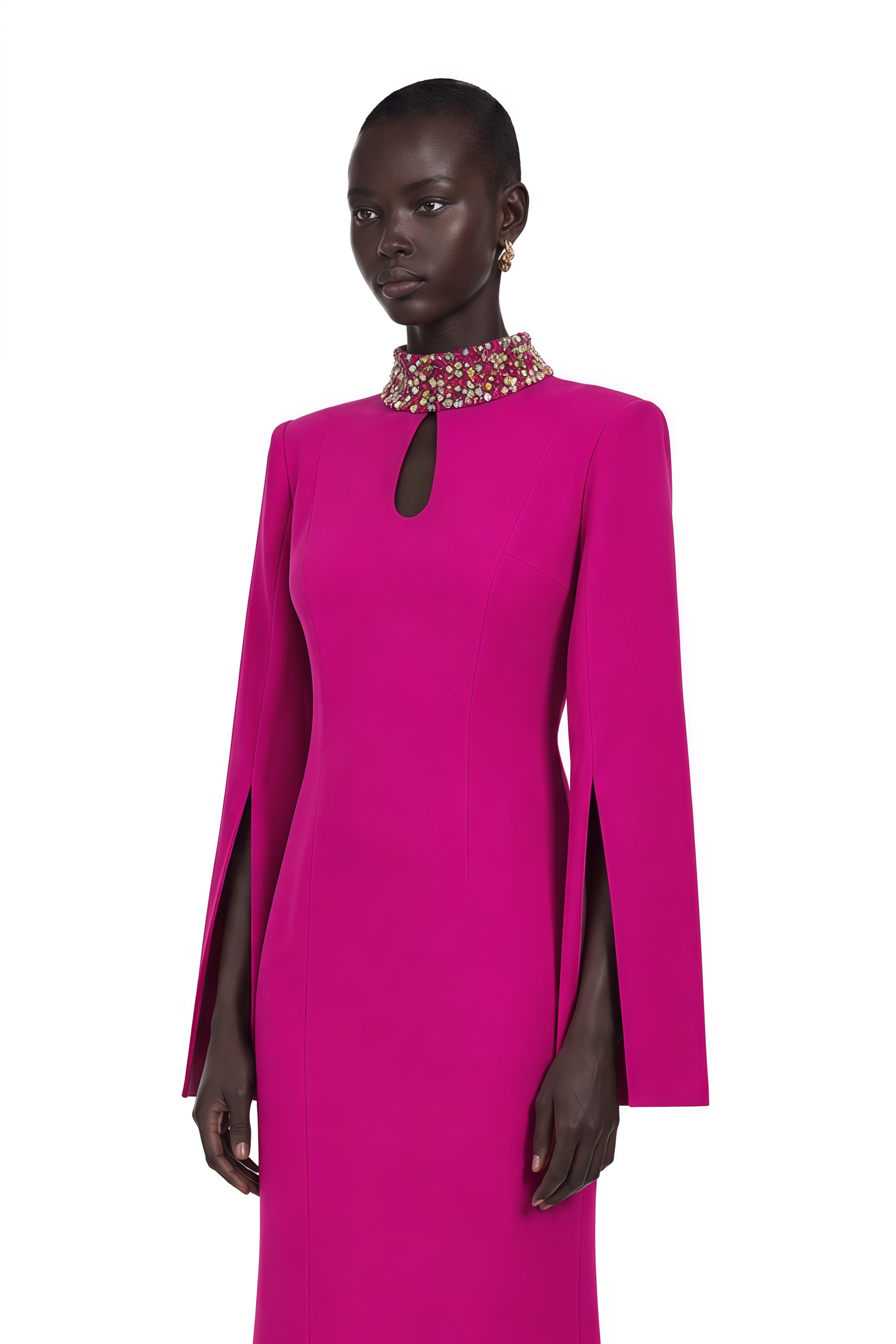Majestueuse Fuchsia Keyhole-Detail Mermaid Gown