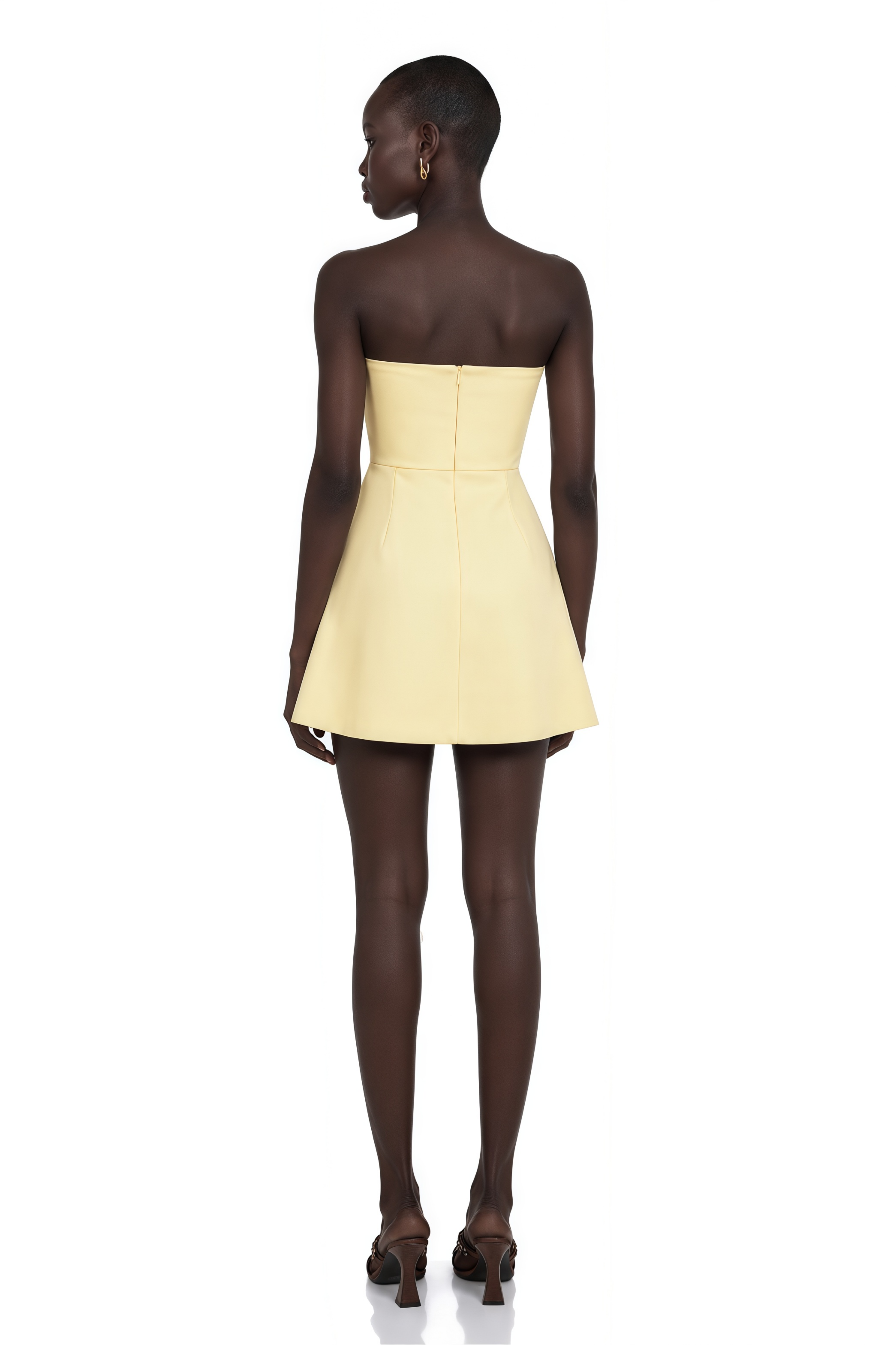 Abigail Yellow Floral Embroidered Mini Dress