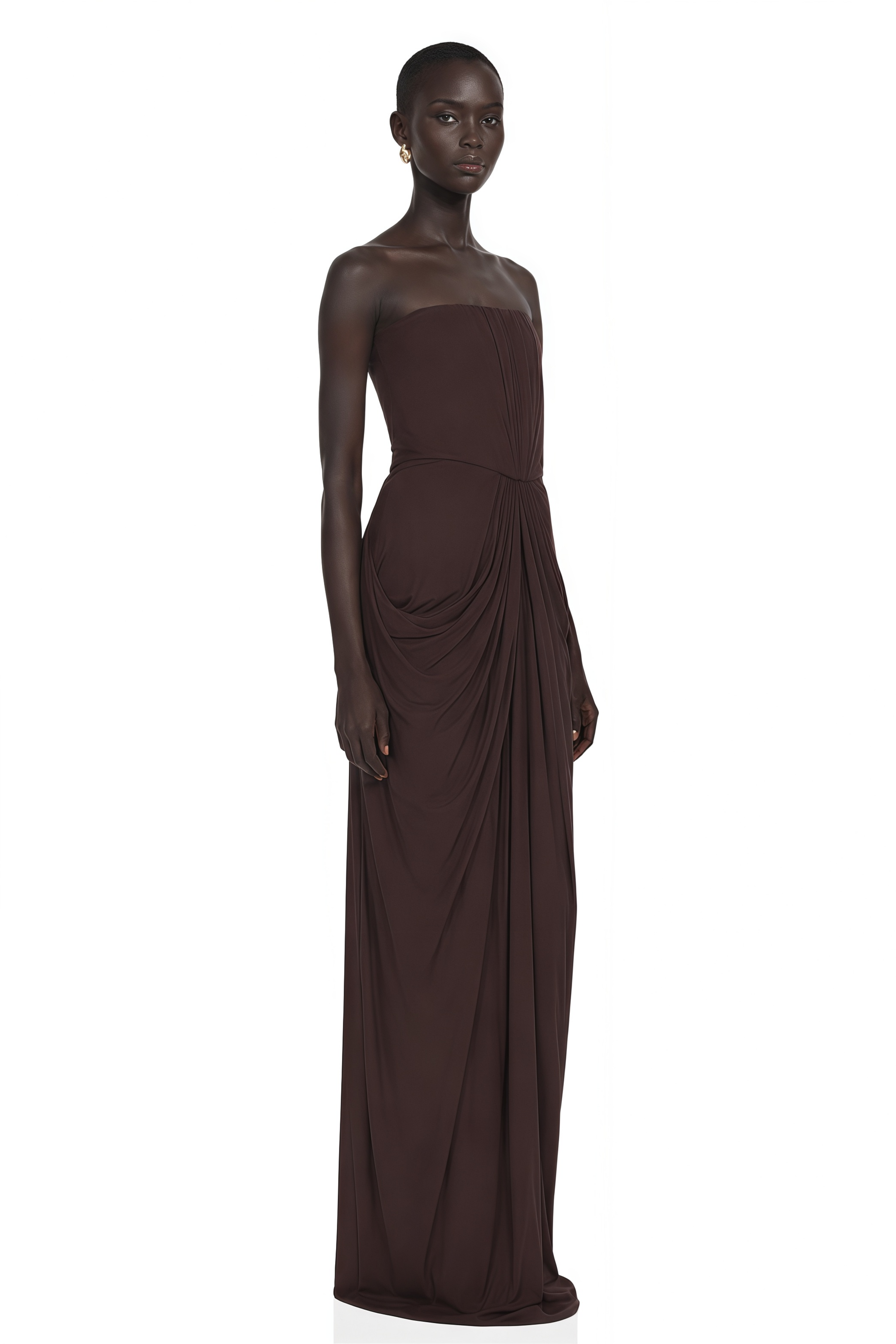 Honoria Chocolate Brown Off Shoulder Maxi Dress – Miss Rosier