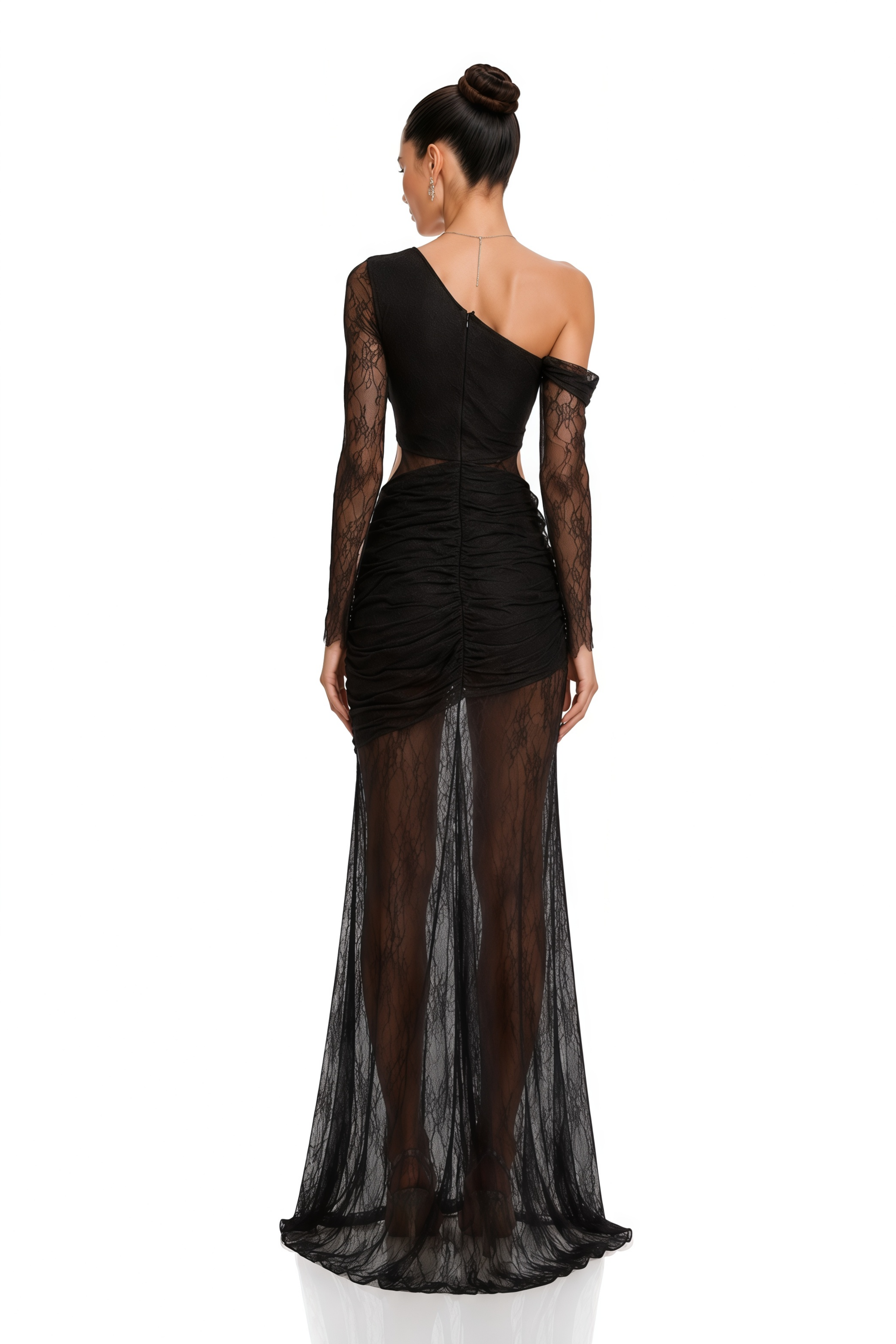 Jeanne Black One-Shoulder Cut-Out Maxi Dress