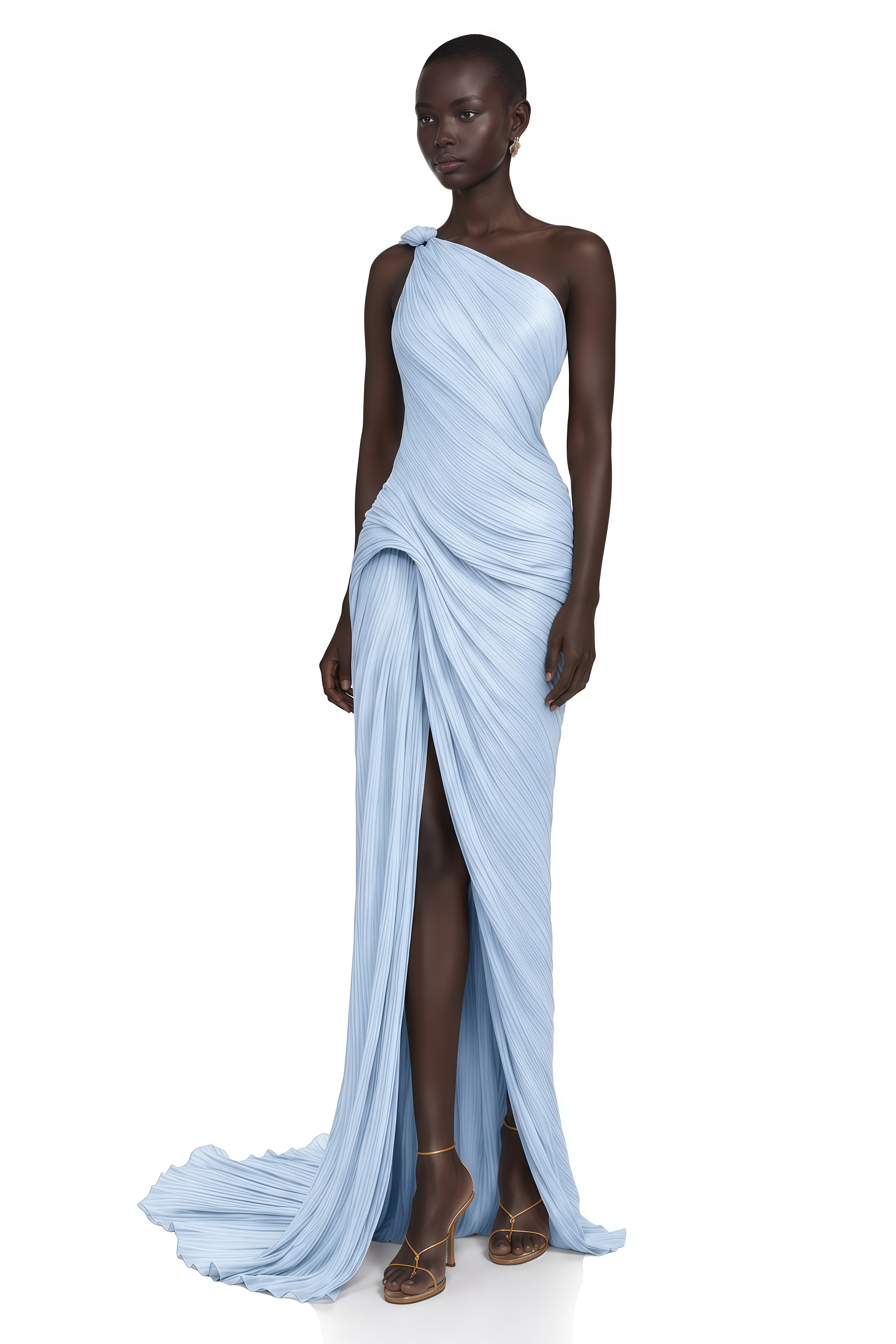 Miss Rosier Maxi Dress 新品未使用　サイズS Meissa Blue Asymmetrical Ruched Maxi Dress – Miss Rosier - Women's